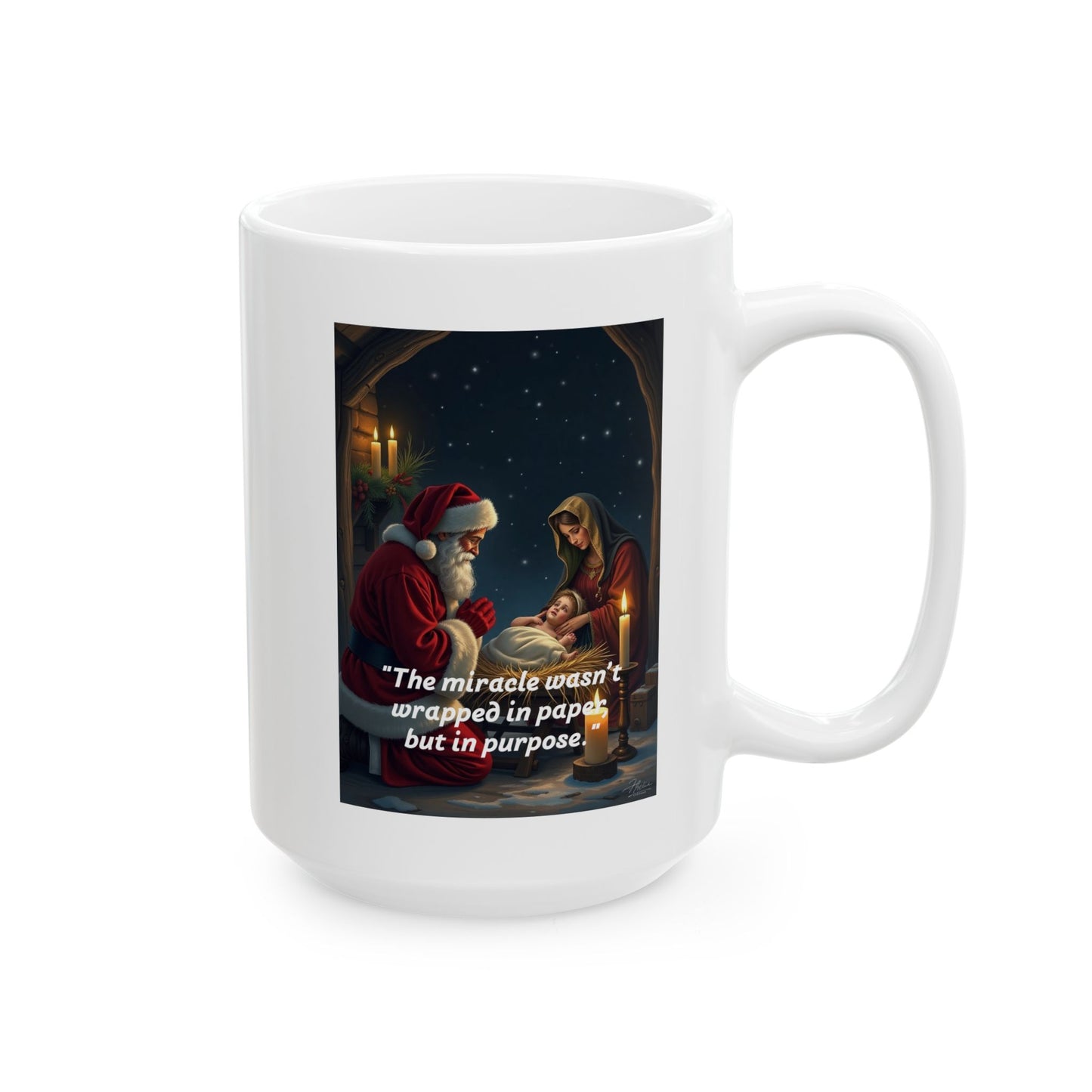 Christmas Miracle Ceramic Mug - Perfect for Holiday Gifts, Coffee Lover, Santa Design, Inspirational Drinkware, 11oz & 15oz  312