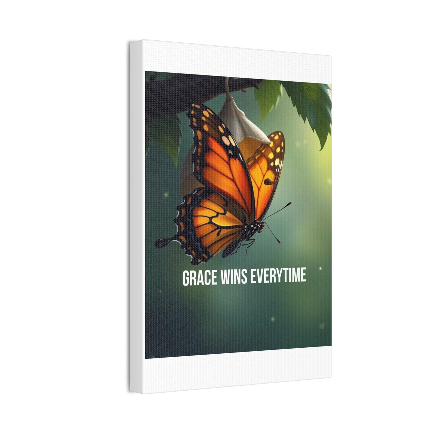 Canvas Print - 'Grace Wins Everytime' Monarch Butterfly Wall Art