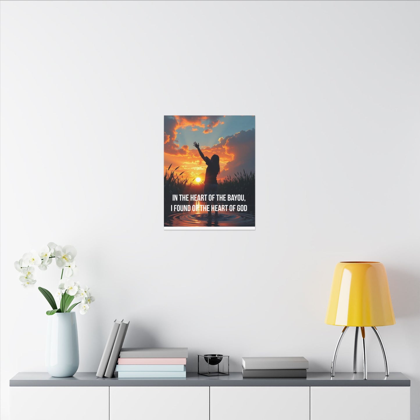 Faith-Inspired Bayou Sunset Canvas - "In the Heart of the Bayou, I Found the Heart of God"