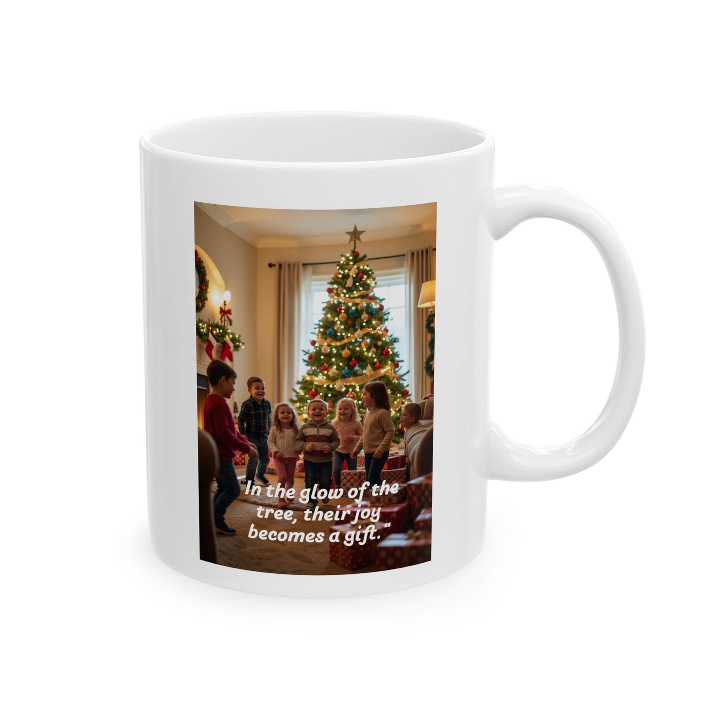 Christmas Family Moments Ceramic Mug - Holiday Gift, Coffee Mug, Tea Cup, Family Gathering, Home Decor, Tree Celebration