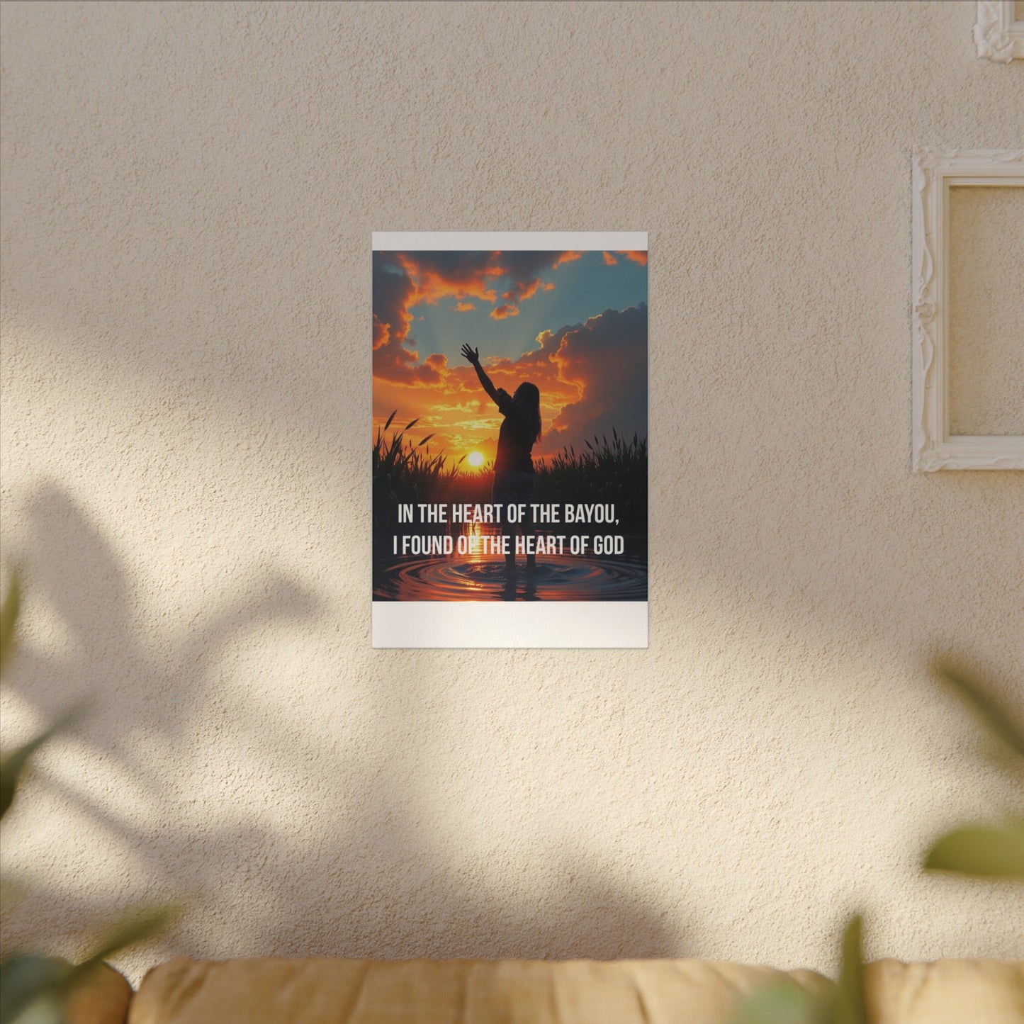 Faith-Inspired Bayou Sunset Canvas - "In the Heart of the Bayou, I Found the Heart of God"