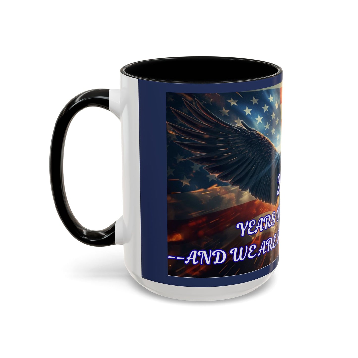 Patriotic Eagle Coffee Mug – "250 Years of Freedom" Accent Mug