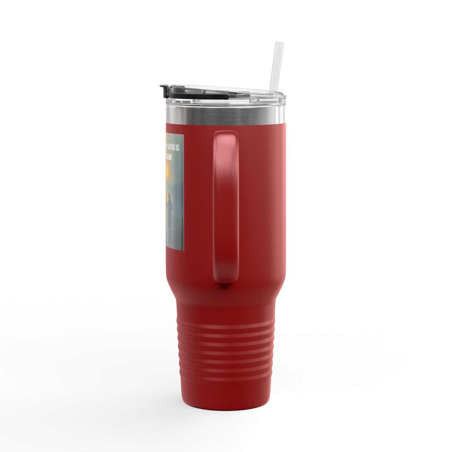 40oz Insulated Travel Mug — "Every Evening, Every Bayou" Family Silhouette Design