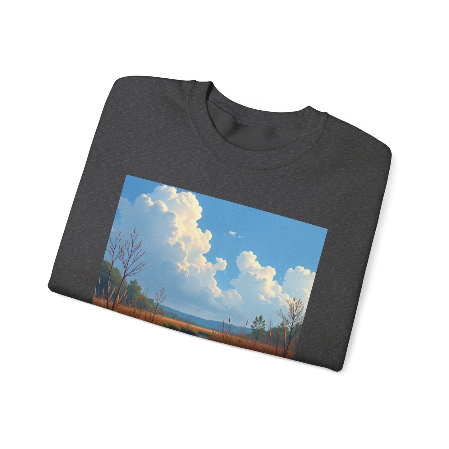 Sweatshirt — Marsh Scene with Lyrics "As I Float Down the Marsh, I Feel God's Grace"