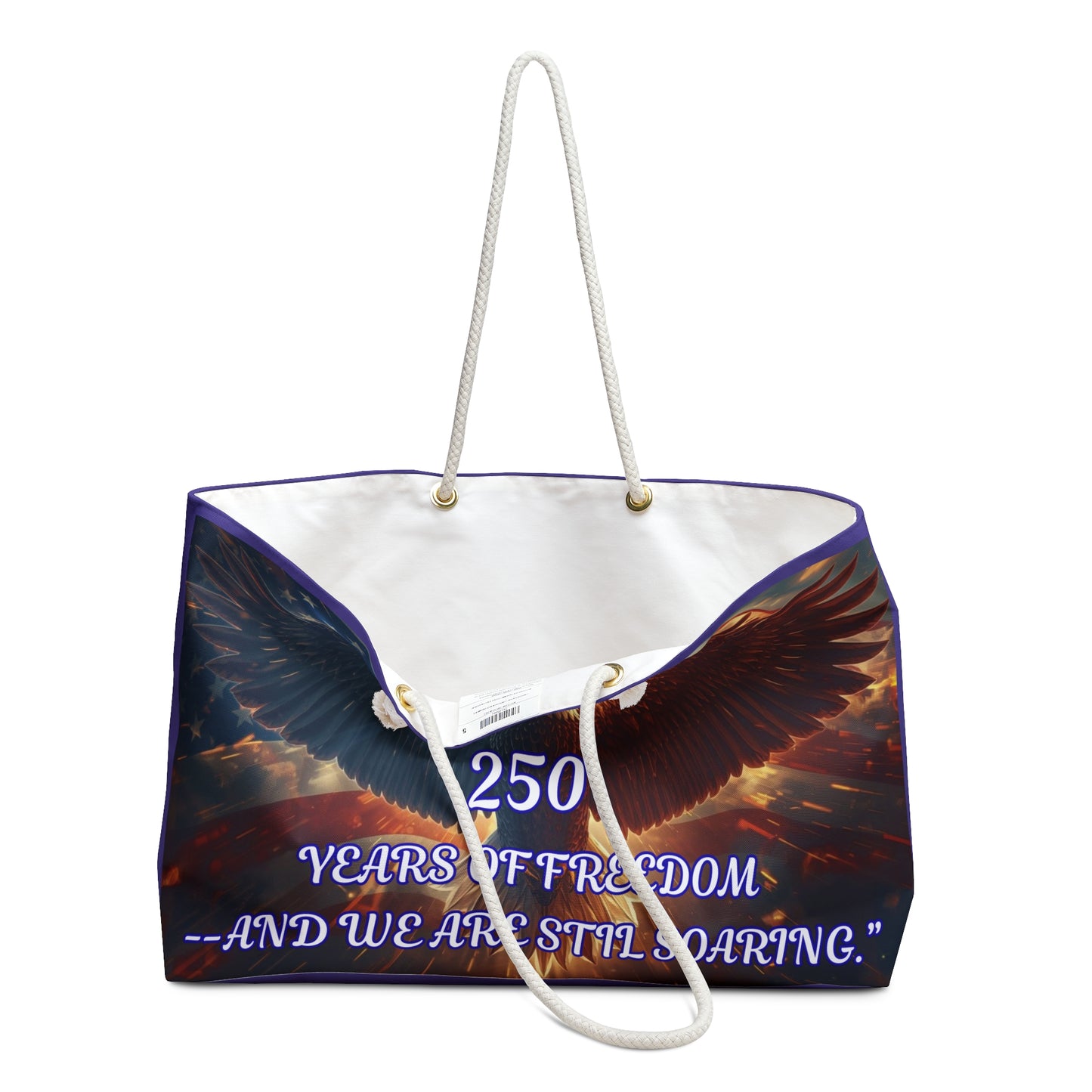 Patriotic Eagle Weekender Bag – “250 Years of Freedom — And We Are Still Soaring”