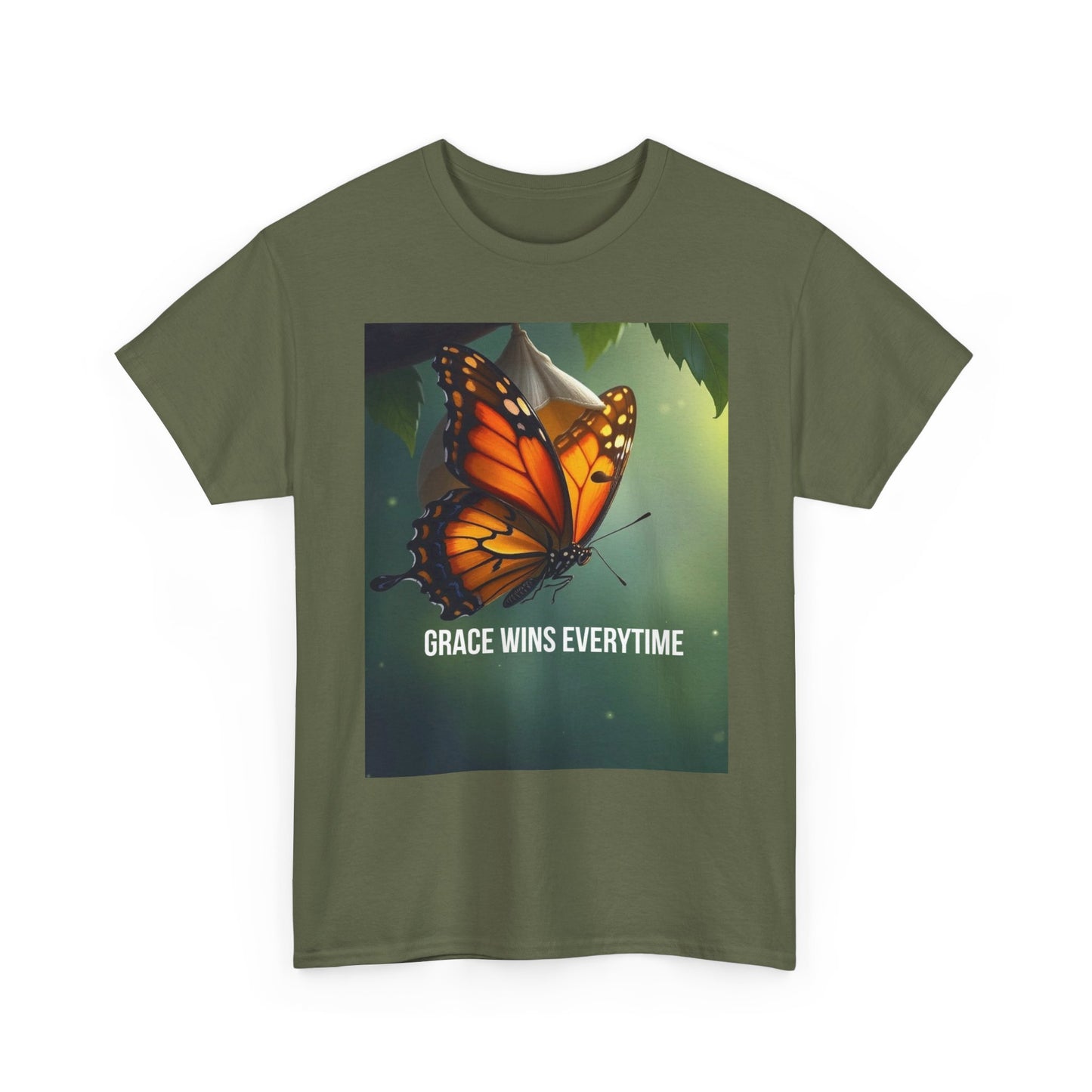 Butterfly 'Grace Wins Everytime' Graphic Tee - Inspirational Nature T-Shirt