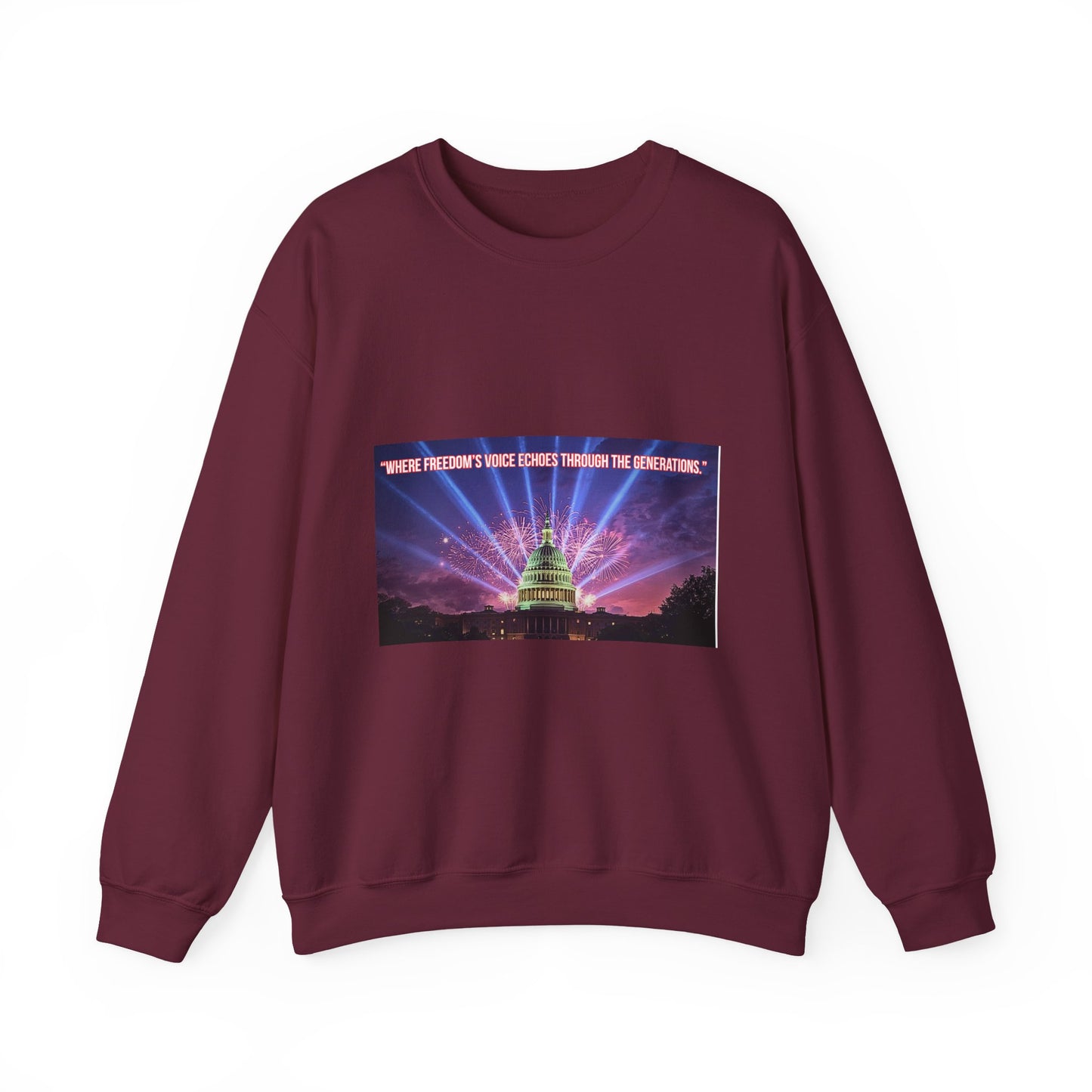 Crewneck Sweatshirt — "We’re Freedom’s Voice" Capitol Lightshow Graphic