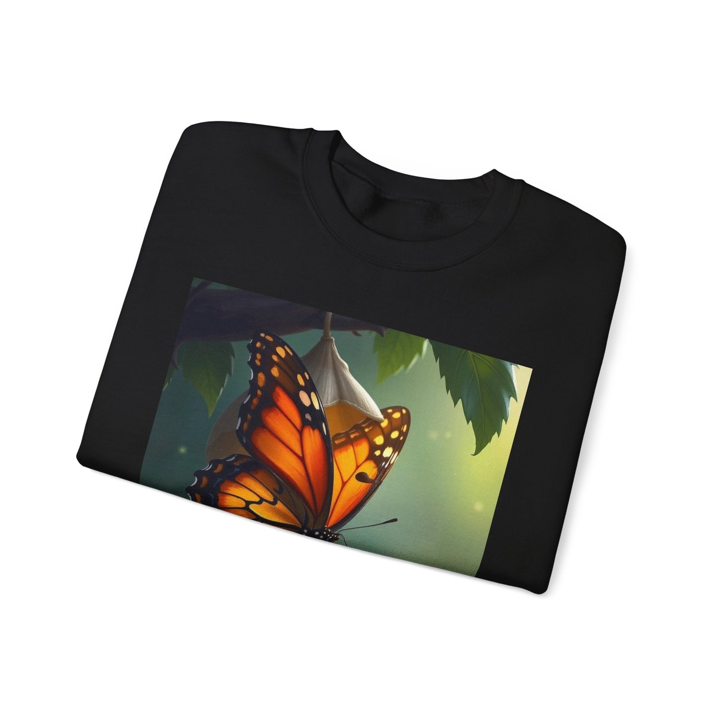 Crewneck Sweatshirt — Grace Wins Everytime Monarch Butterfly Inspirational Tee