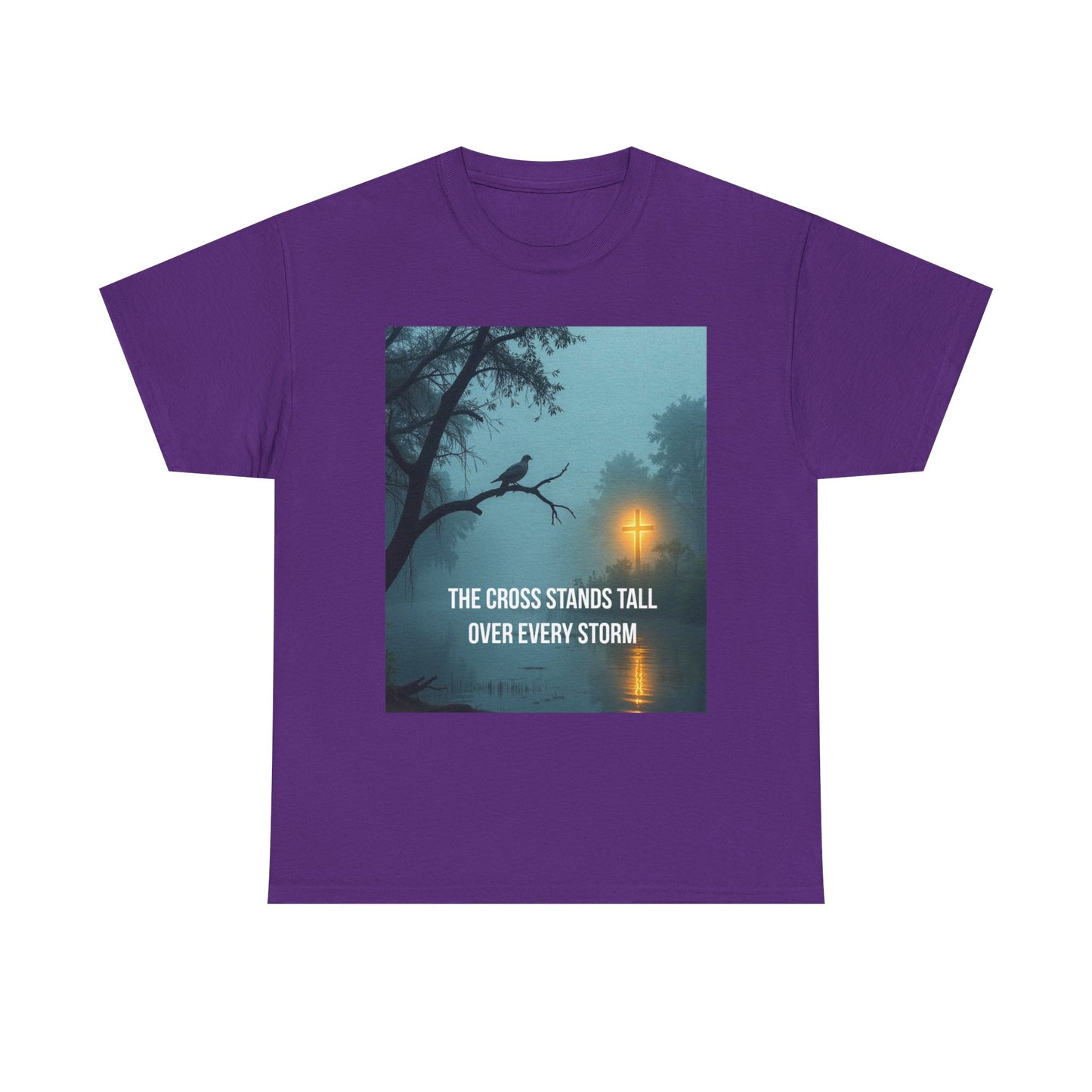 Christian Inspirational T‑Shirt — "The Cross Stands Tall Over Every Storm" Tee
