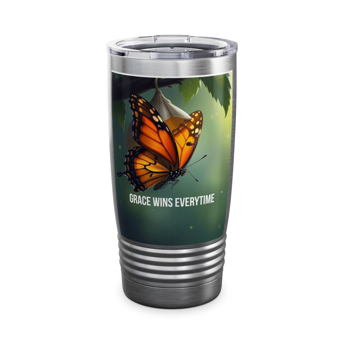 Grace Wins Everytime Butterfly 20oz Tumbler