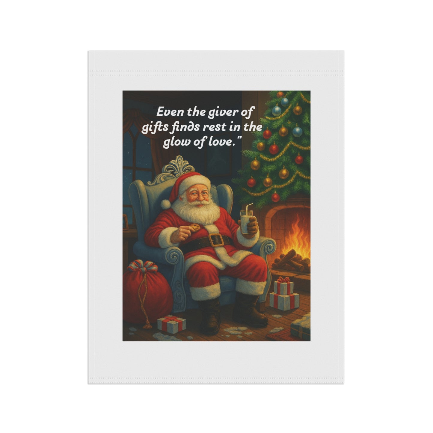 Festive Garden Banner, Holiday Decor, Outdoor Christmas Sign, Porch Decoration, Santa Claus Artwork  209