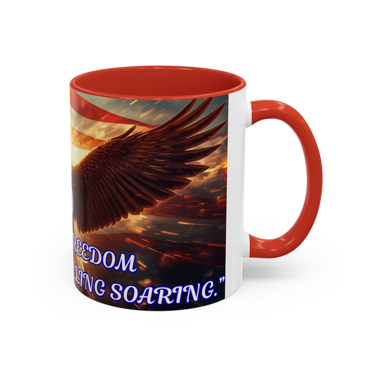 Patriotic Eagle Coffee Mug – "250 Years of Freedom" Accent 11/15oz