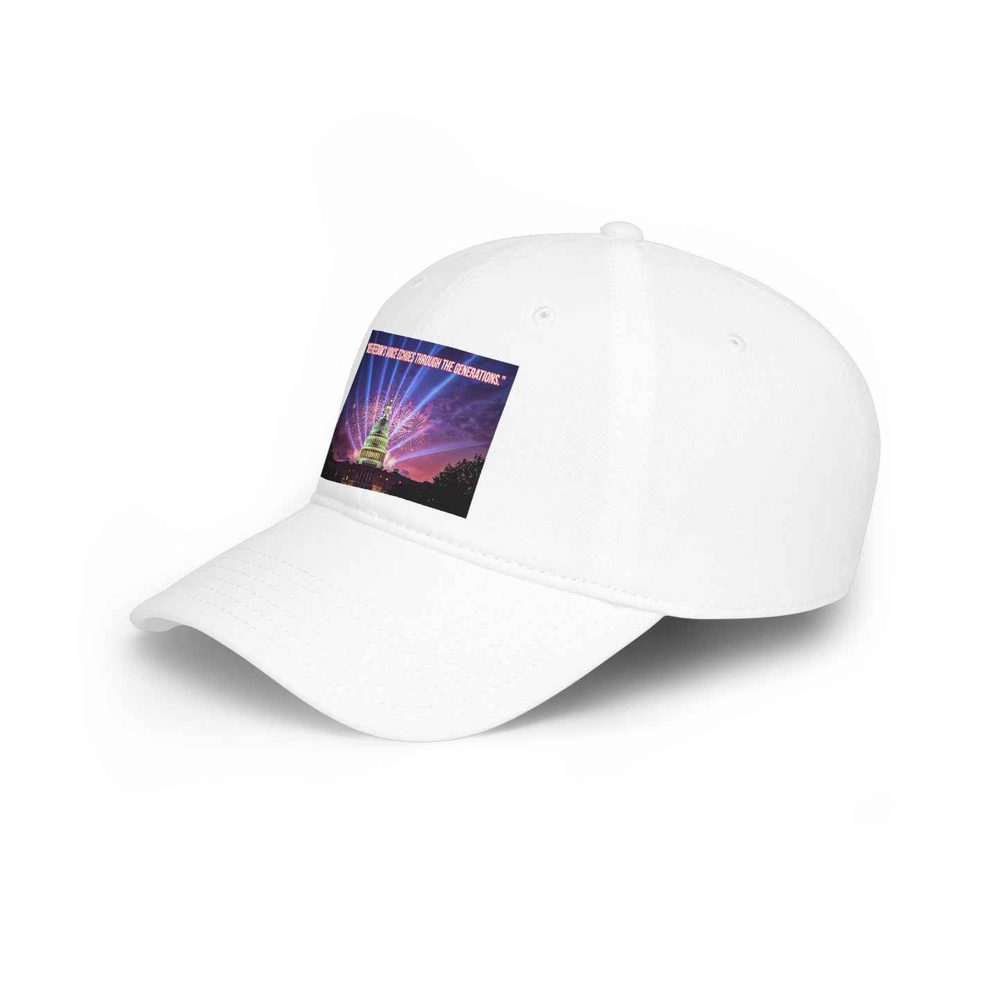 Low Profile Baseball Cap - 'There Are Freedoms Where Eagles Hover The Generations' Capitol Graphic