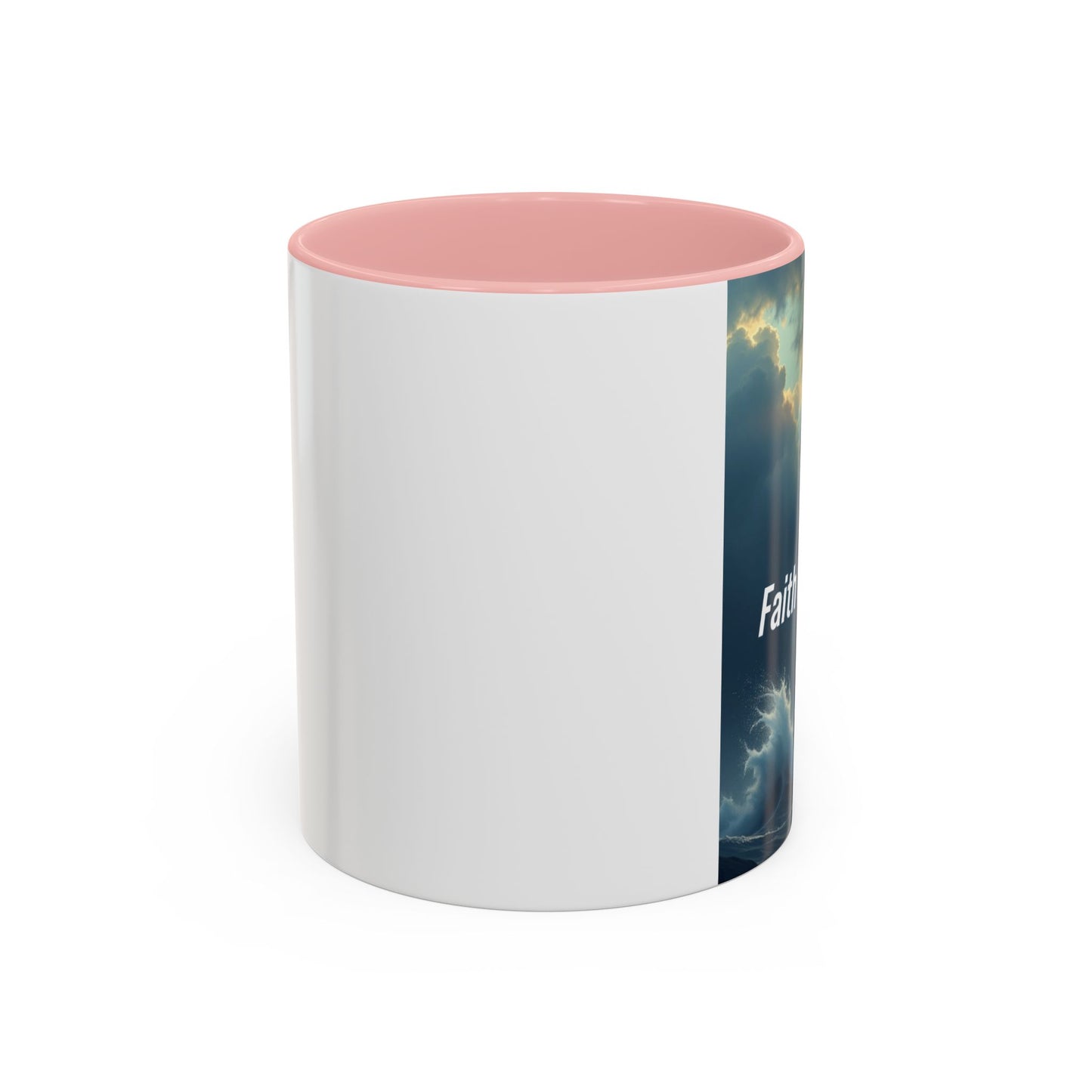 Faith Through the Storm Lighthouse Coffee Mug - Inspirational Ceramic Accent Mug