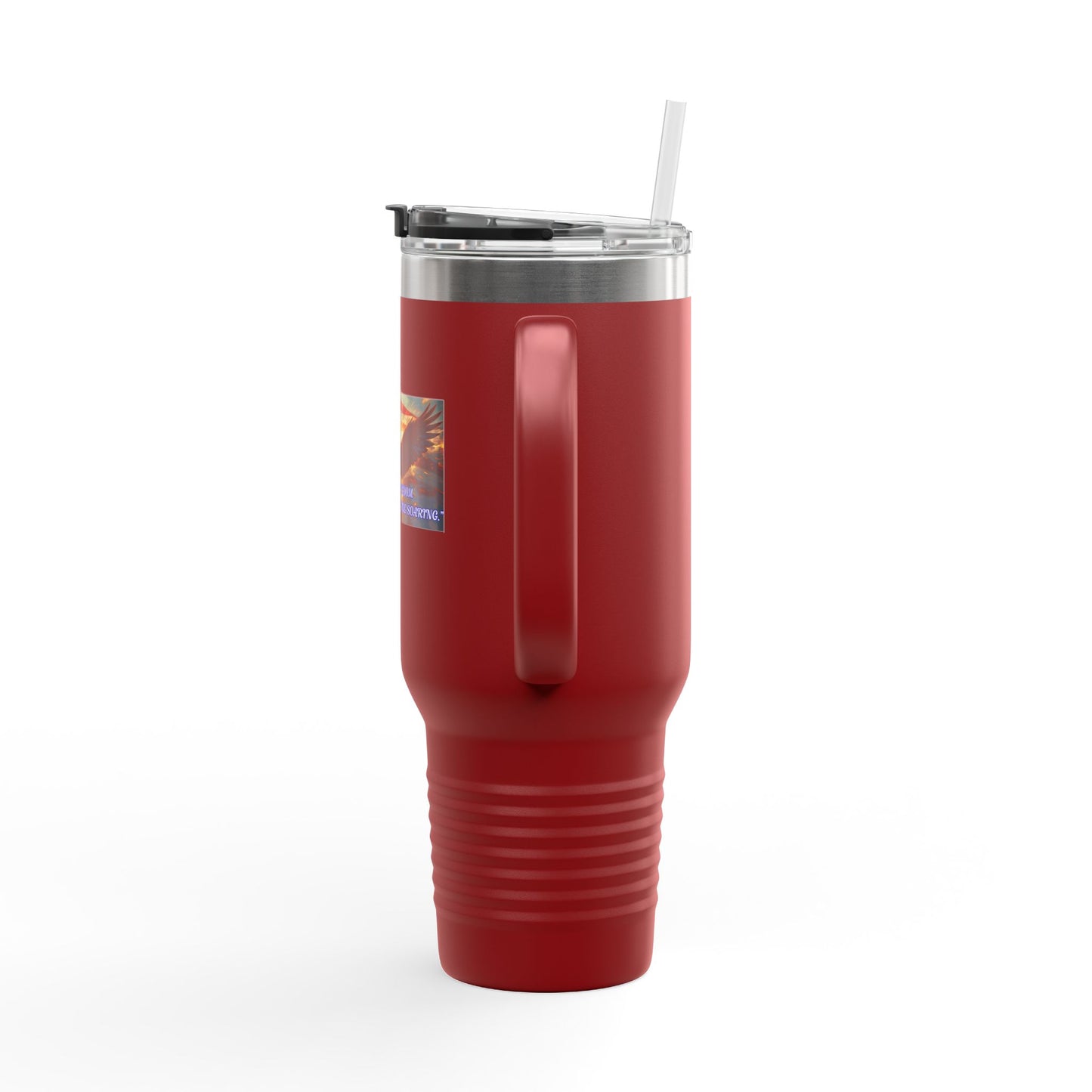 40oz Insulated Travel Mug — American Flag Eagle Graphic, Durable Stainless Steel Tumbler