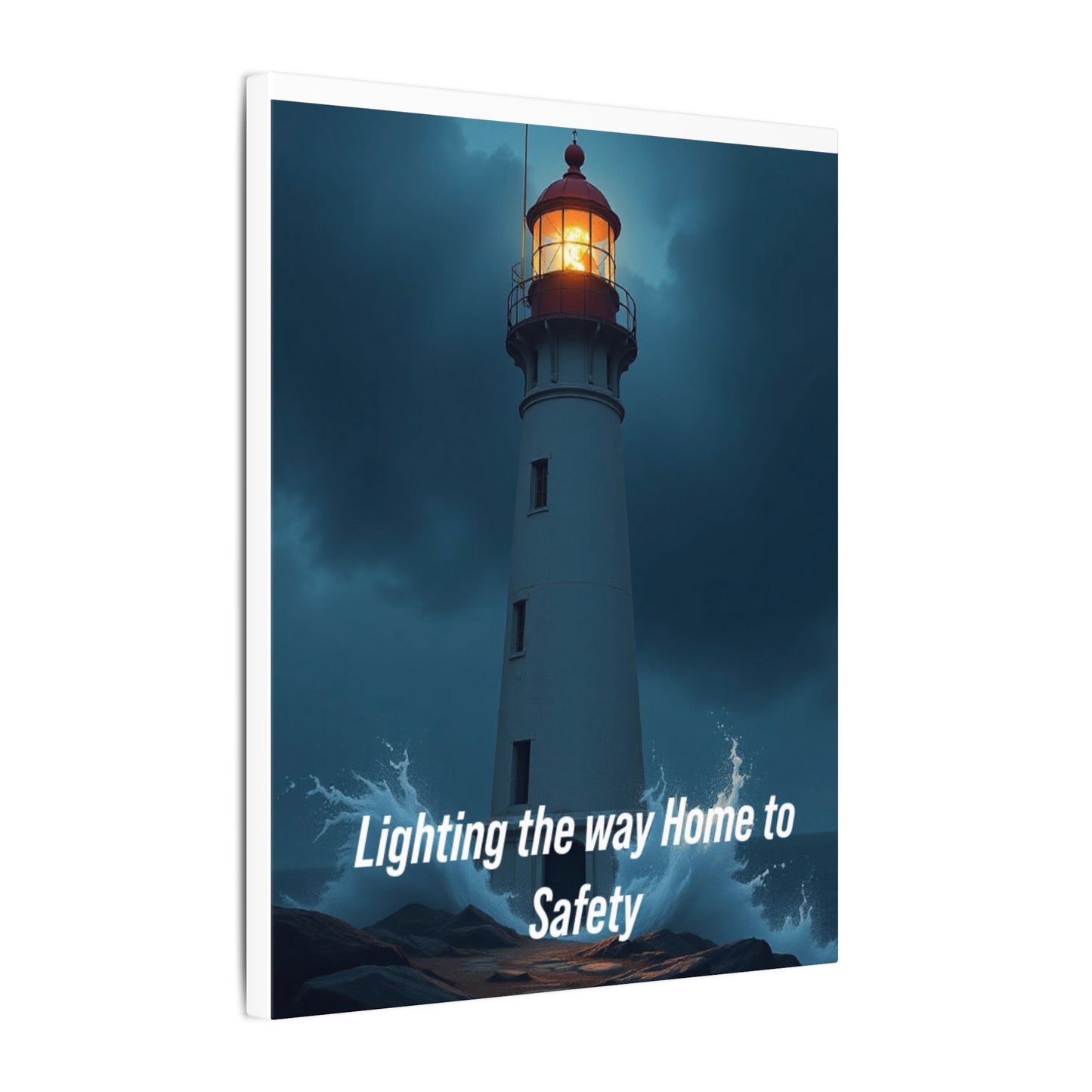 Lighthouse Canvas Wall Art — "Lighting the Way Home to Safety"