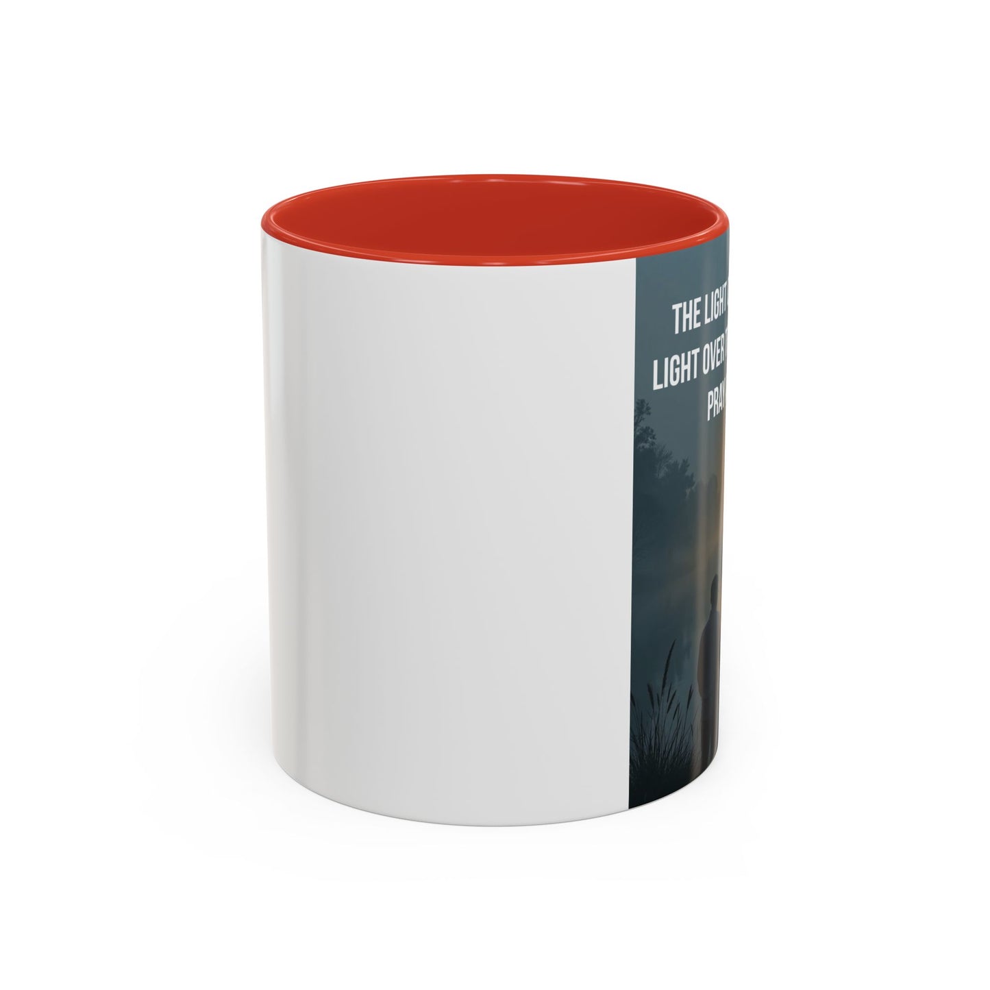 Christian Accent Coffee Mug — “The Light of the Cross” Inspirational Bible Verse Design