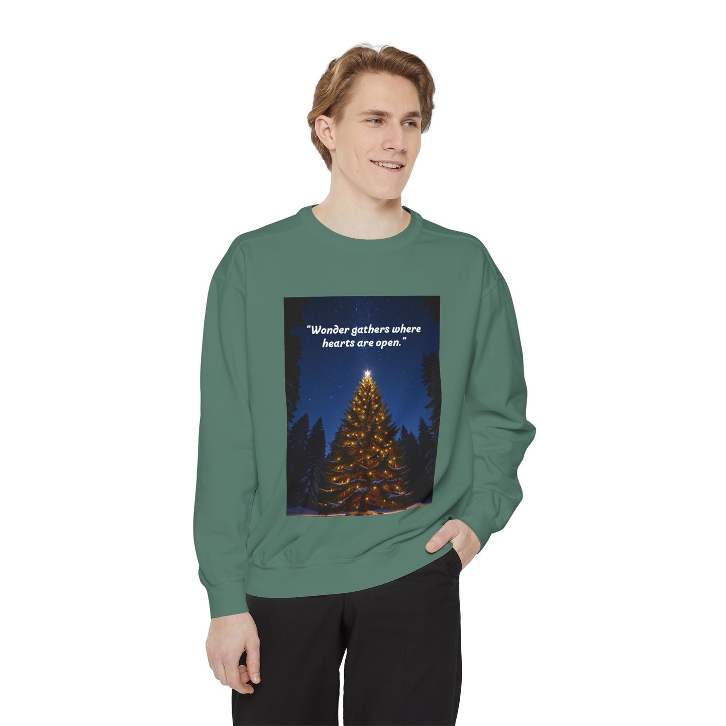 Cozy Holiday Sweatshirt with Inspirational Quote