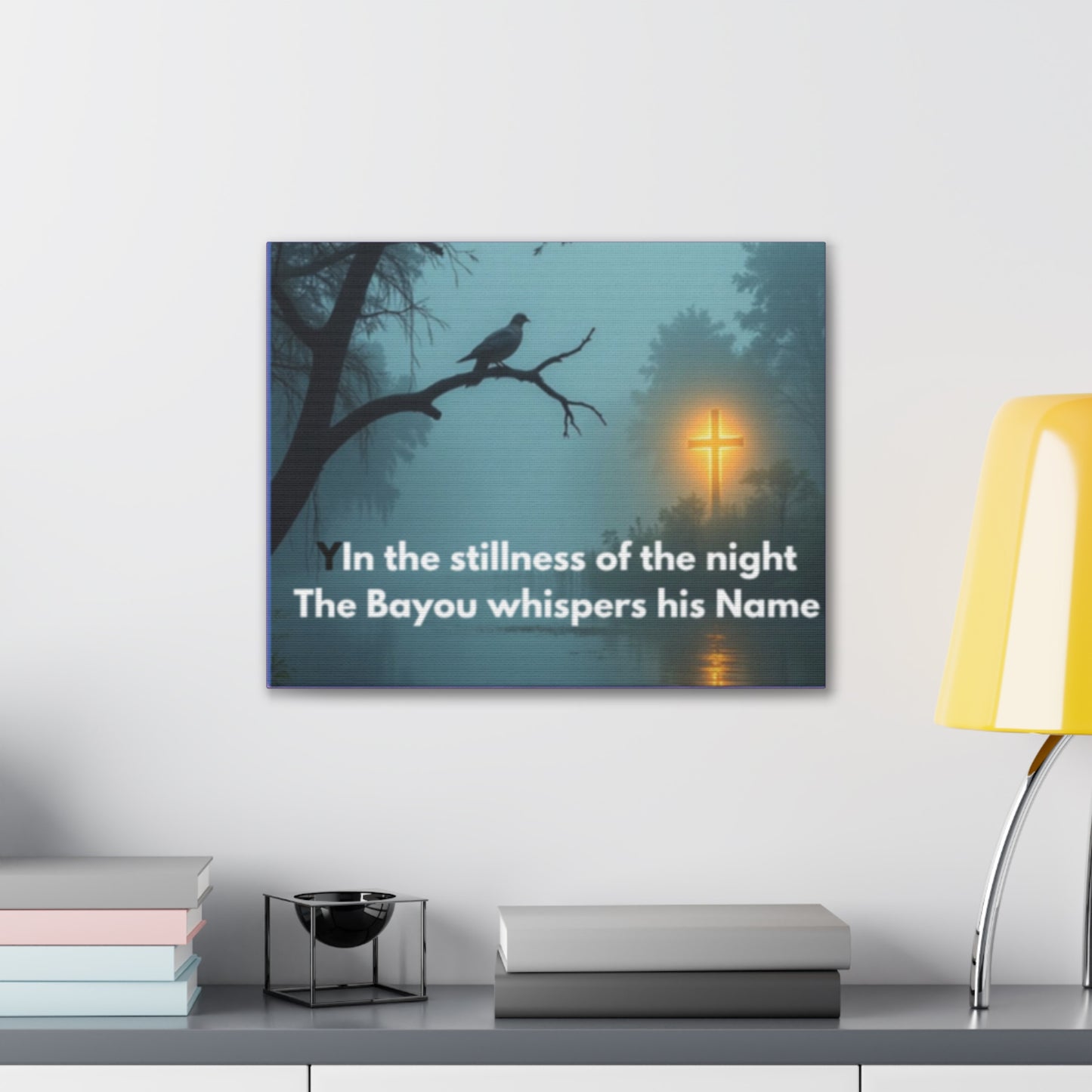 Bayou Night Canvas Wall Art — "In the stillness of the night the Bayou whispers his Name"