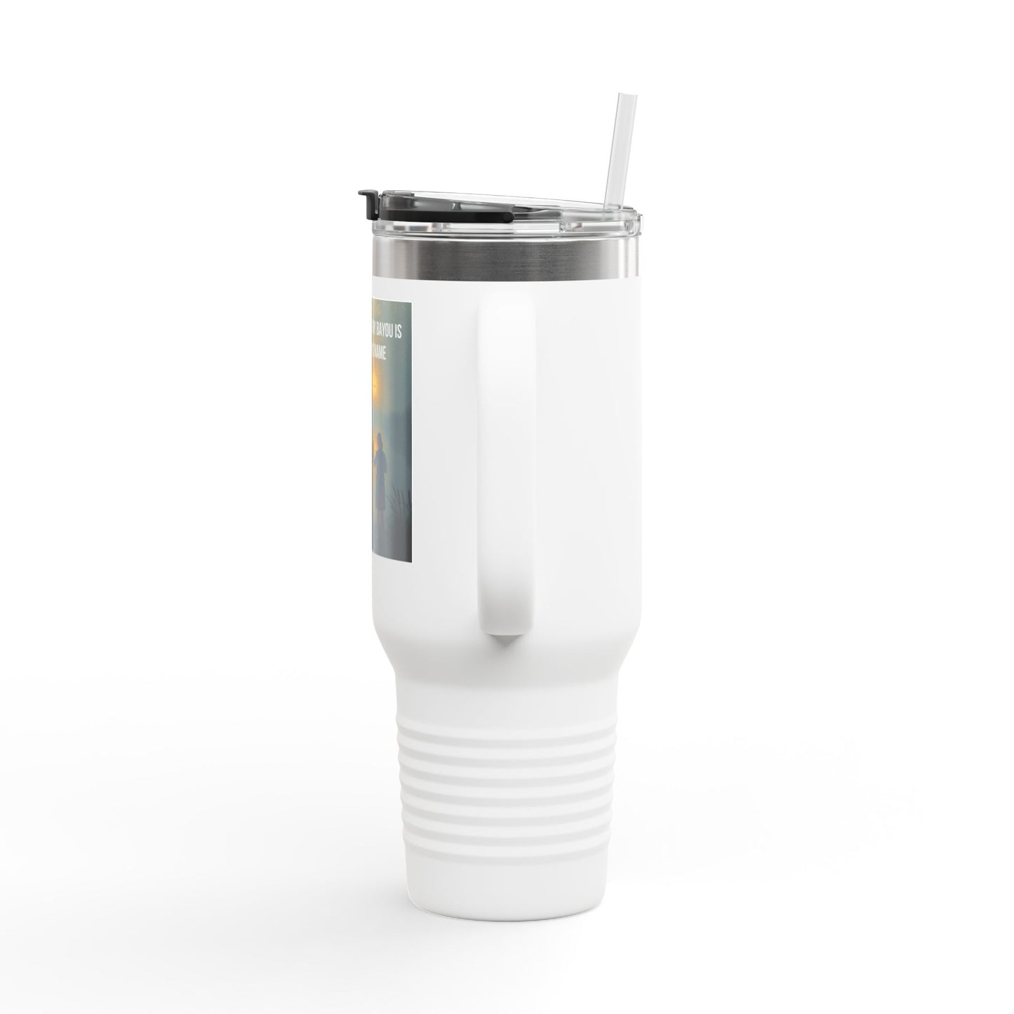 40oz Insulated Travel Mug — "Every Evening, Every Bayou" Family Silhouette Design