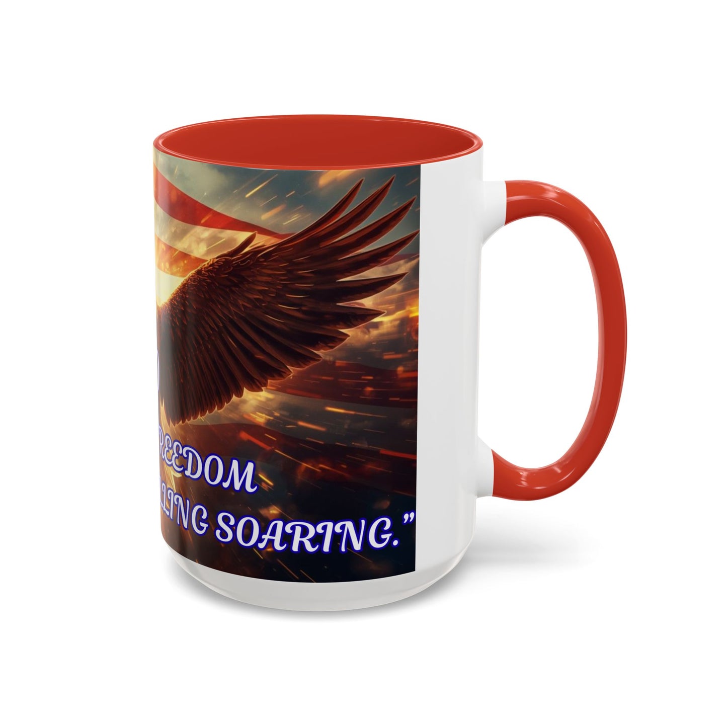 Patriotic Eagle Coffee Mug – "250 Years of Freedom" Accent 11/15oz