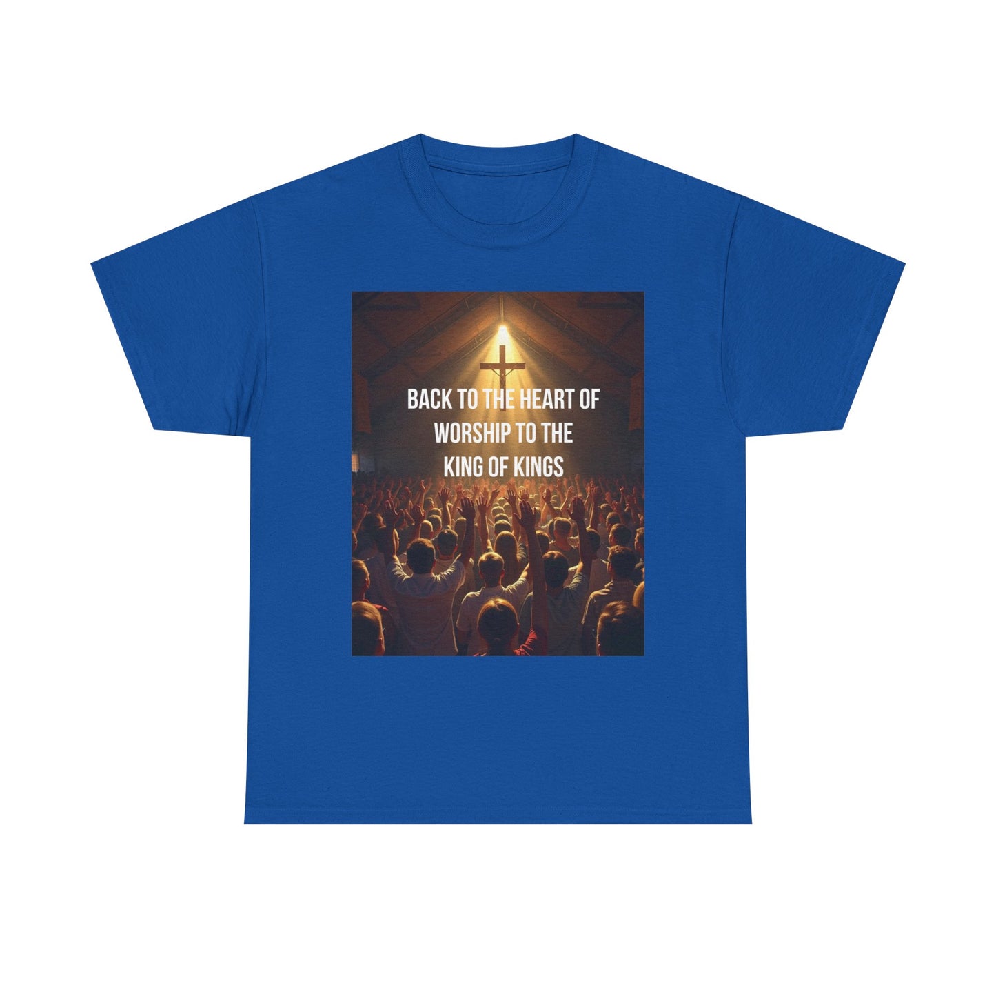 Worship Concert Tee — "Back to the Heart of Worship to the King of Kings" Christian T-Shirt