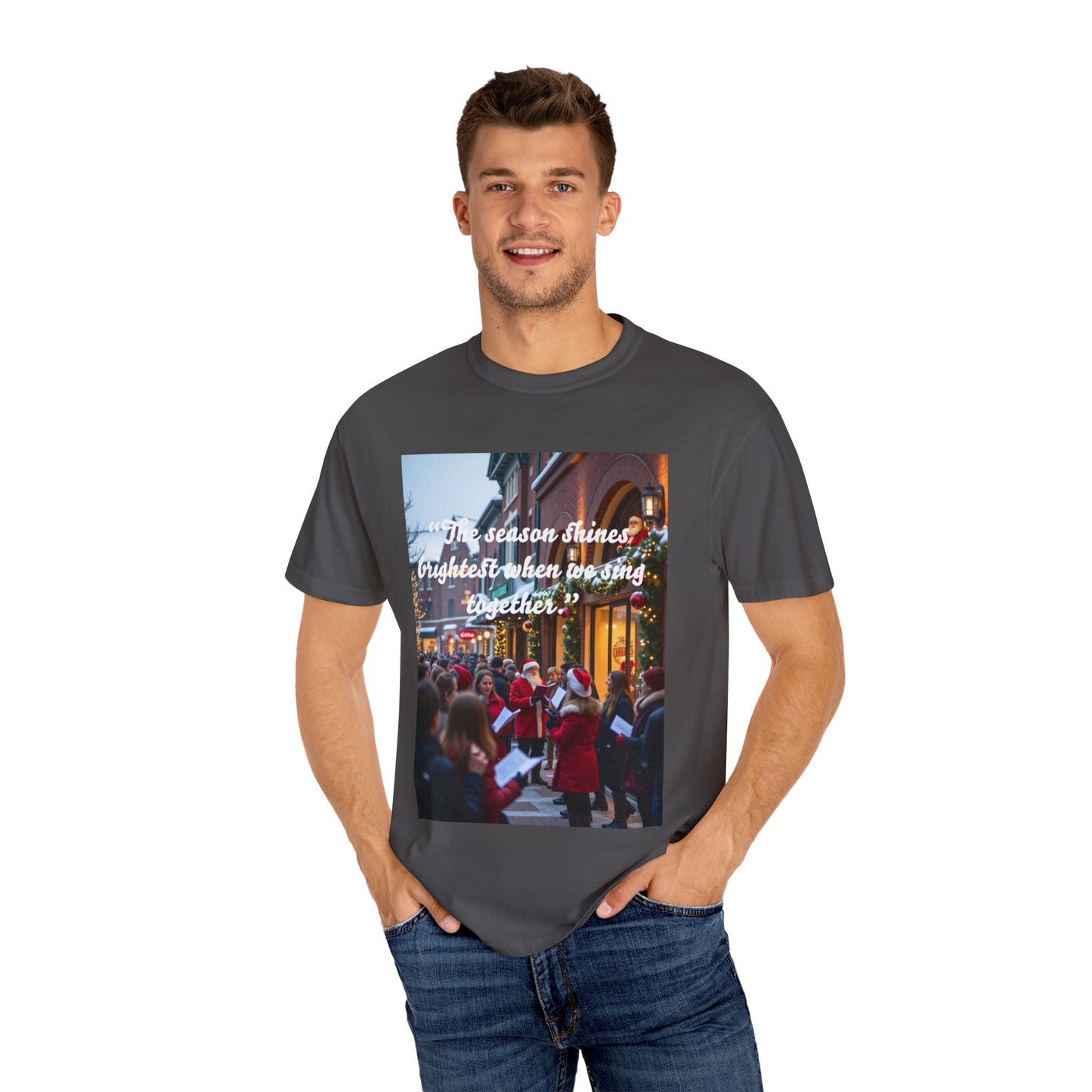 Holiday Cheer T-Shirt, Unisex Holiday Shirt, Christmas Gift, Family Gathering Shirt, Song Sing Along Tee