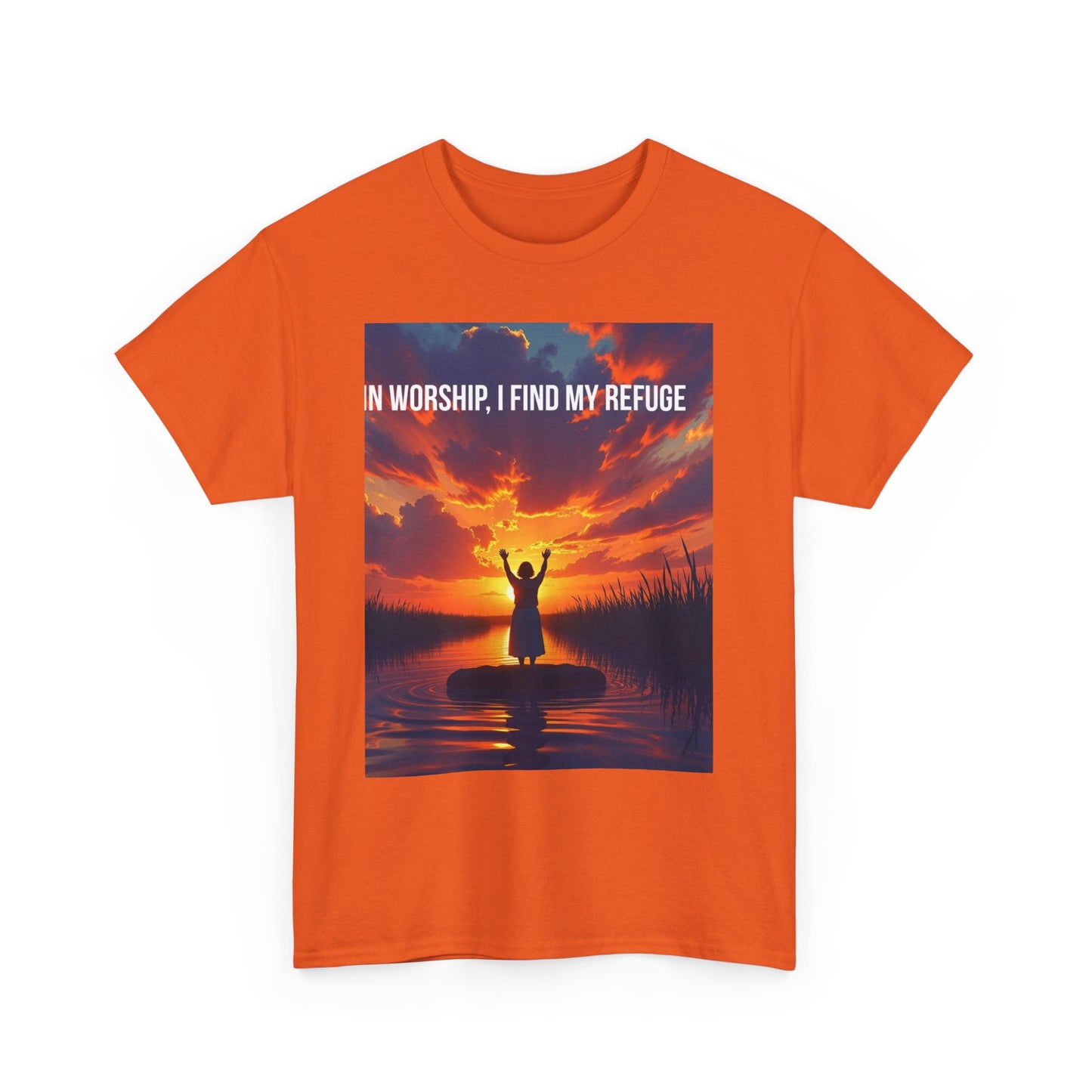Worship Refuge T-Shirt – "In Worship, I Find My Refuge" Inspirational Christian Tee