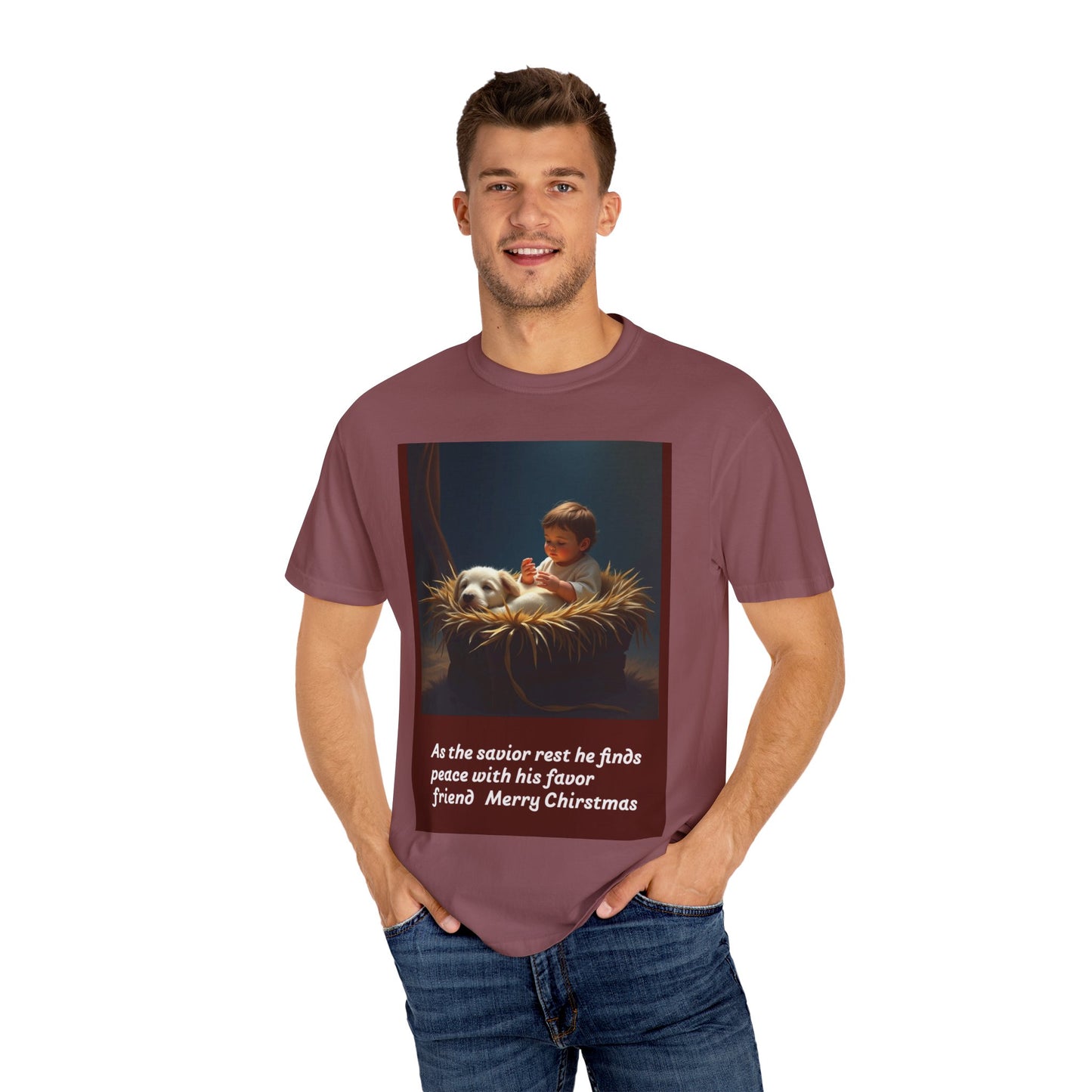 Unisex Christmas T-Shirt, Holiday Spirit Tee, Cozy Garment-Dyed Top, Festive Gift, Seasonal Wear