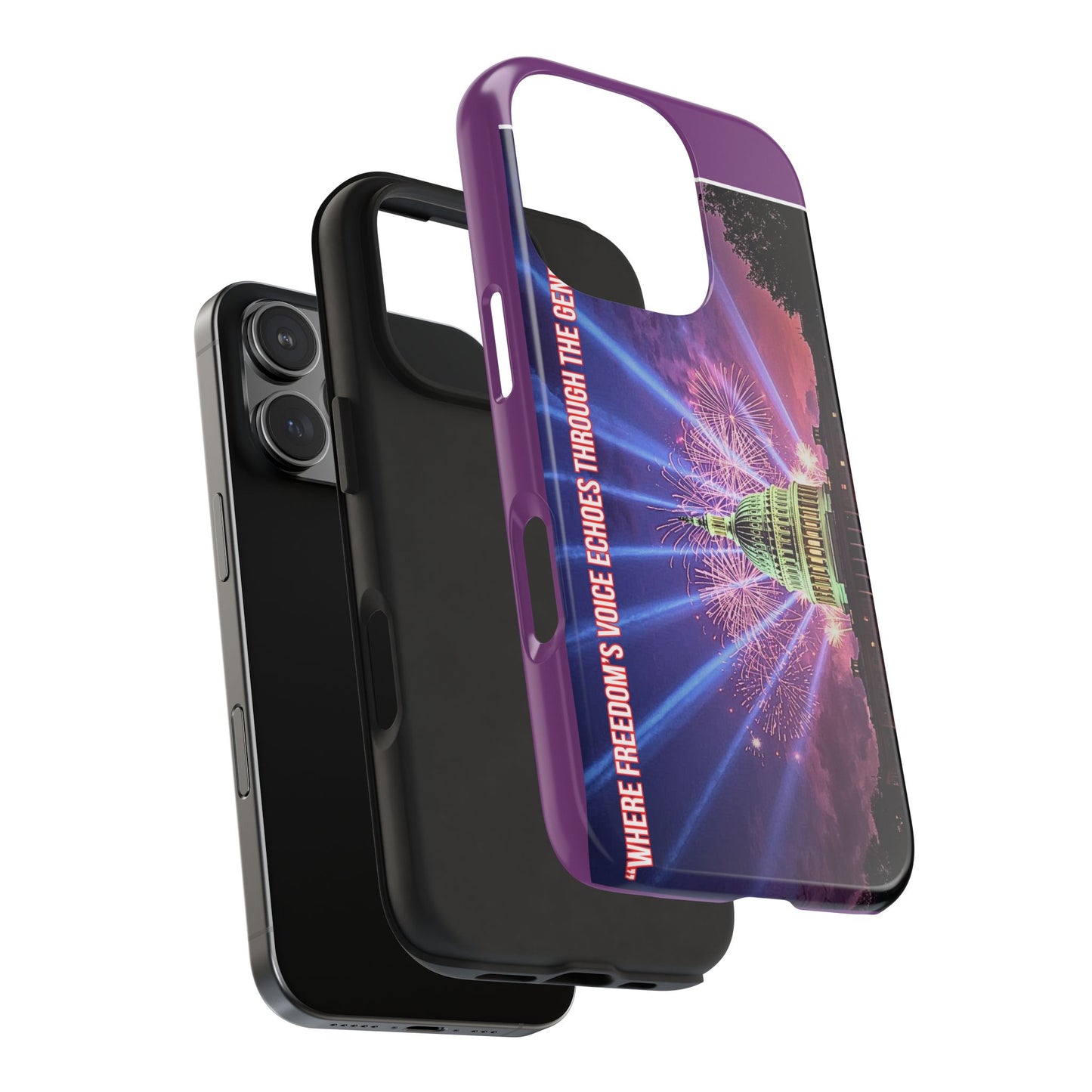 Capitol Fireworks Tough Phone Case — “Where Freedom’s Voice Echoes Through the Generations”