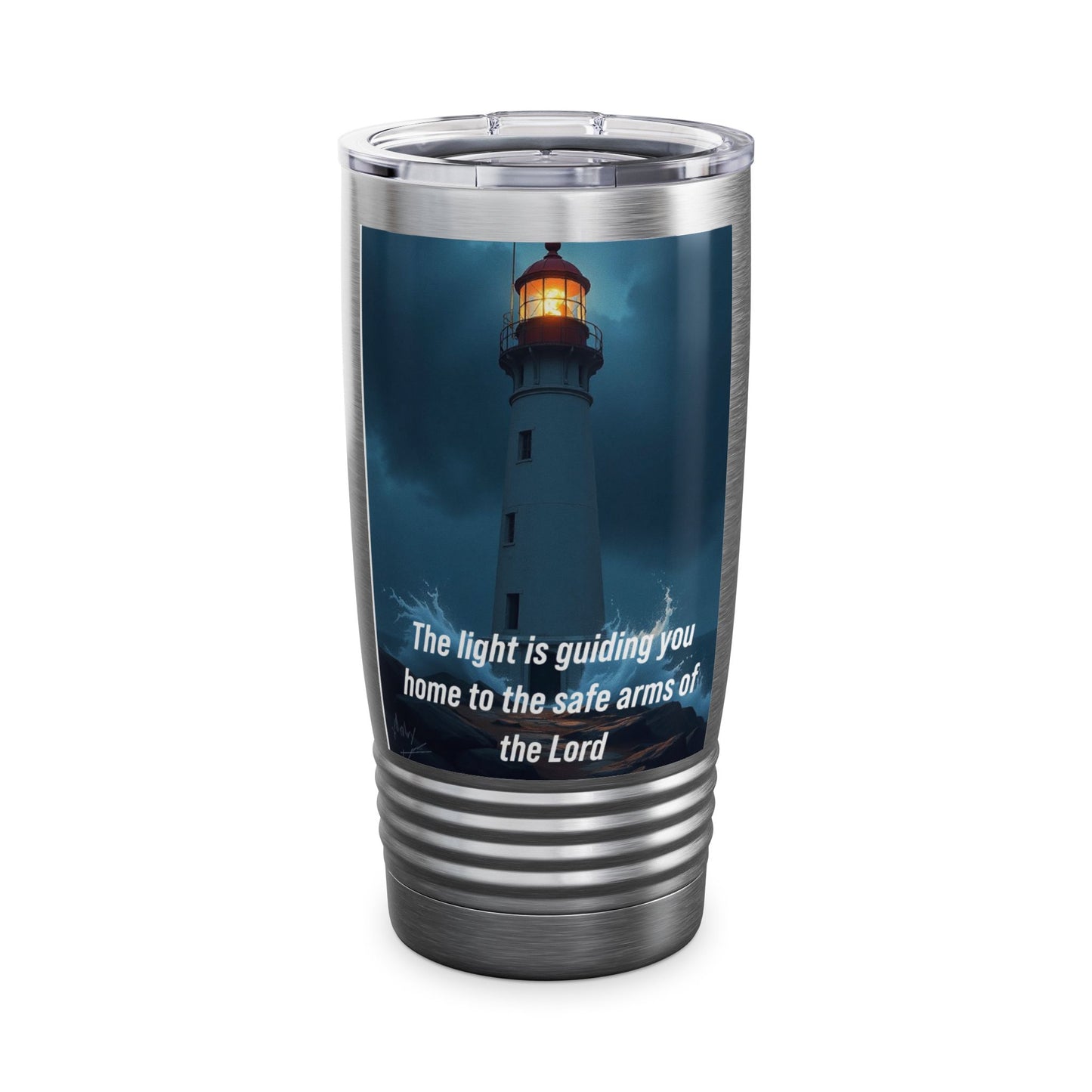 Lighthouse Faith 20oz Tumbler — "The light is guiding you home to the safe arms of the Lord"