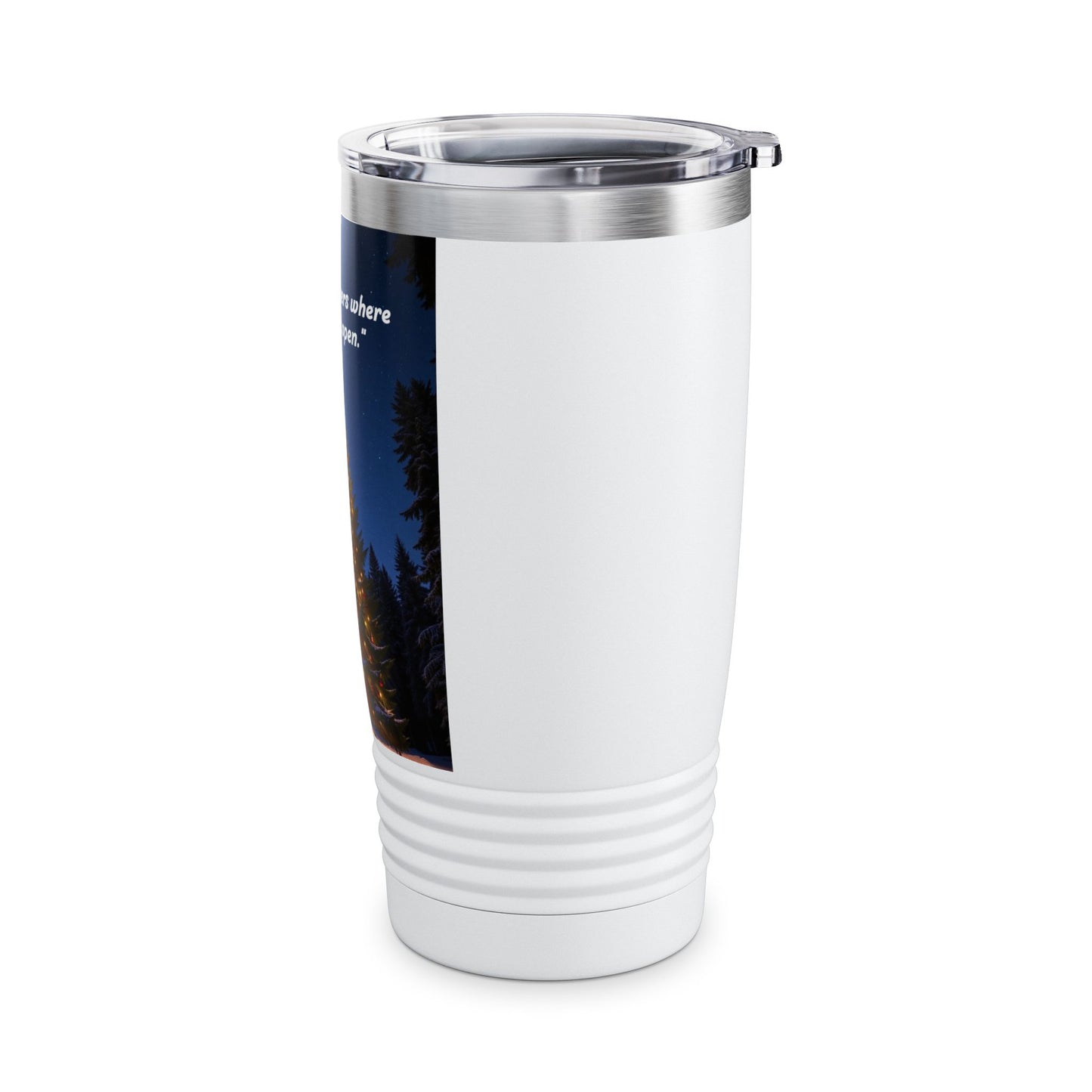 xWonder Gatherers Tumbler, 20oz - Christmas Travel Mug, Holiday Gift, Winter Insulated Cup, Tree Design, Inspirational Quote  326