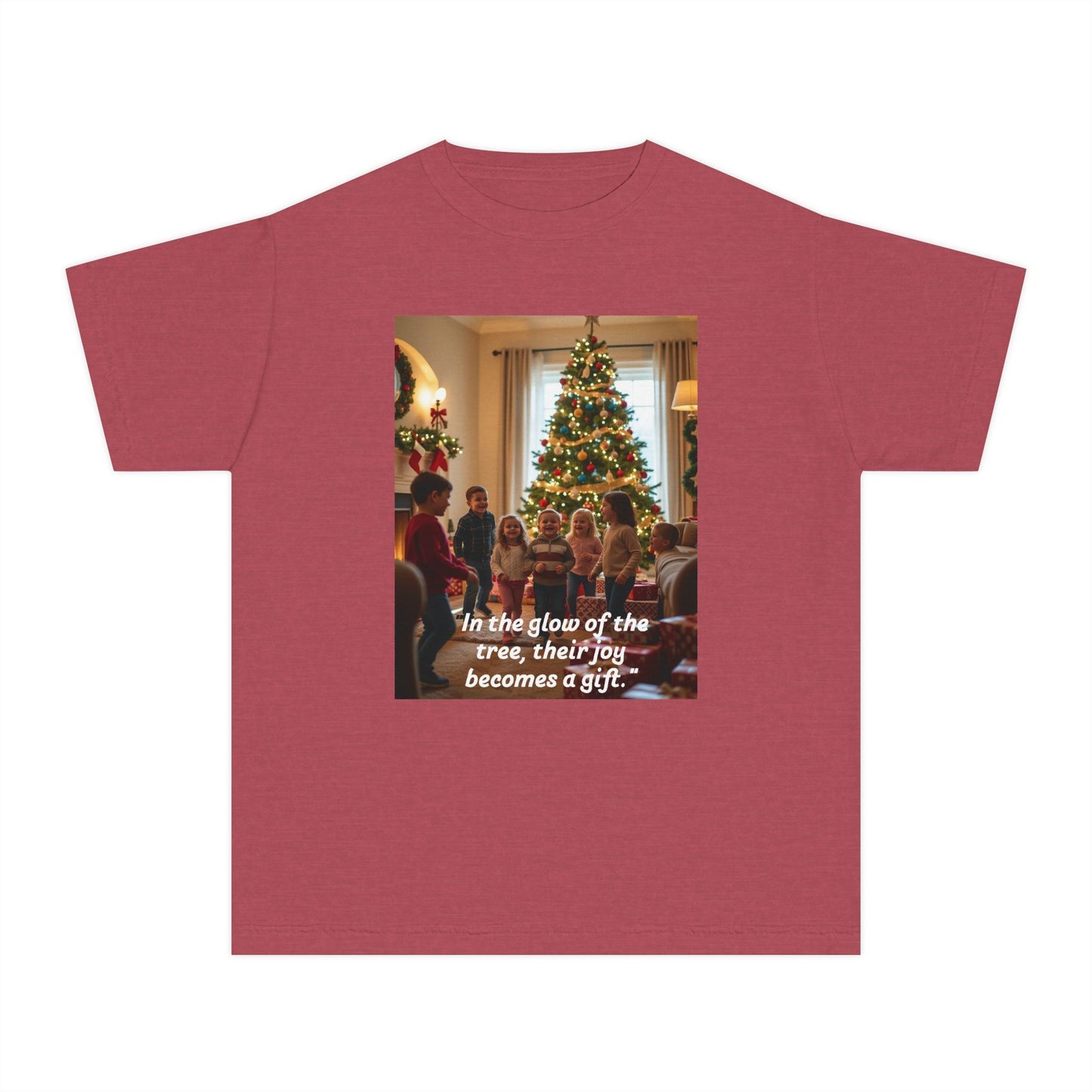 Christmas Youth Midweight Tee, Holiday Gift Shirt, Family Gathering Tee, Seasonal Wear, Festive Joy Apparel