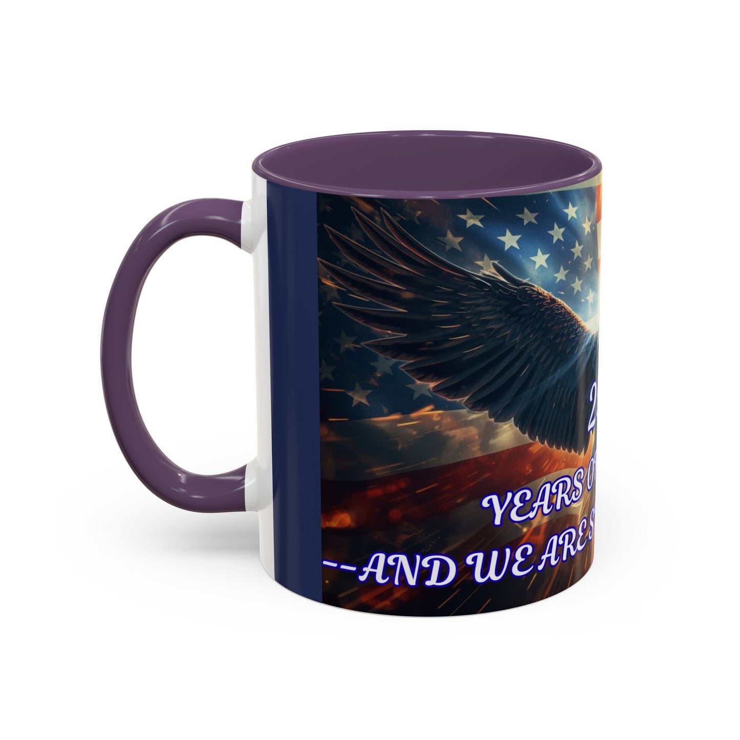 Patriotic Eagle Coffee Mug – "250 Years of Freedom" Accent Mug