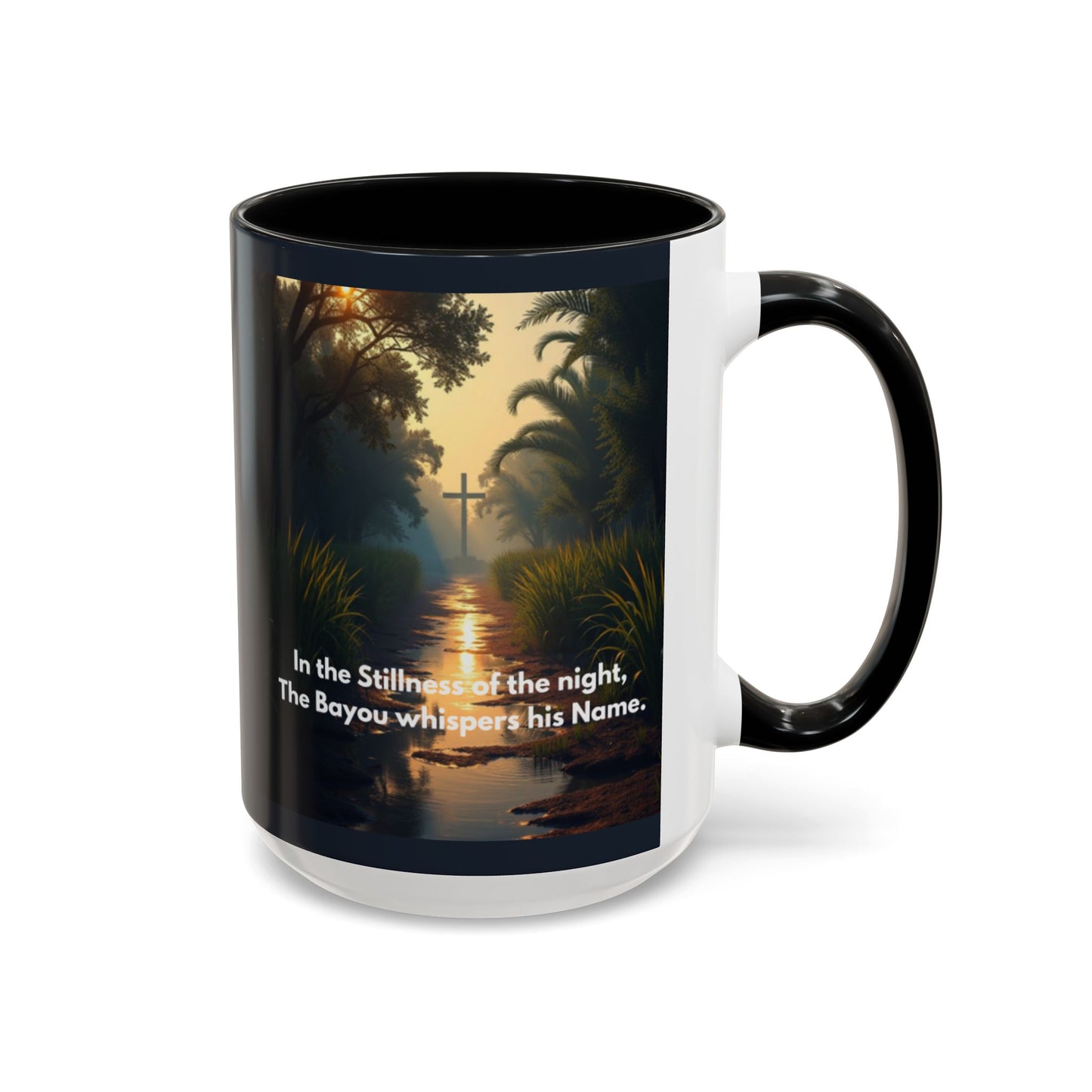 Bayou Night Coffee Mug — 'In the Stillness of the Night, The Bayou Whispers His Name' Accent Mug