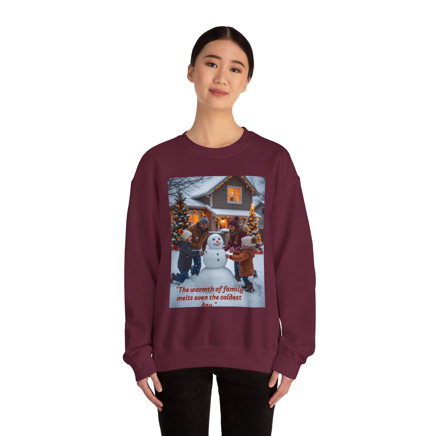 Cozy Holiday Sweatshirt with Family Quote, Winter Warmth Gift, Christmas Comfort Wear, Family Gathering Apparel, Cold Weather Essentials