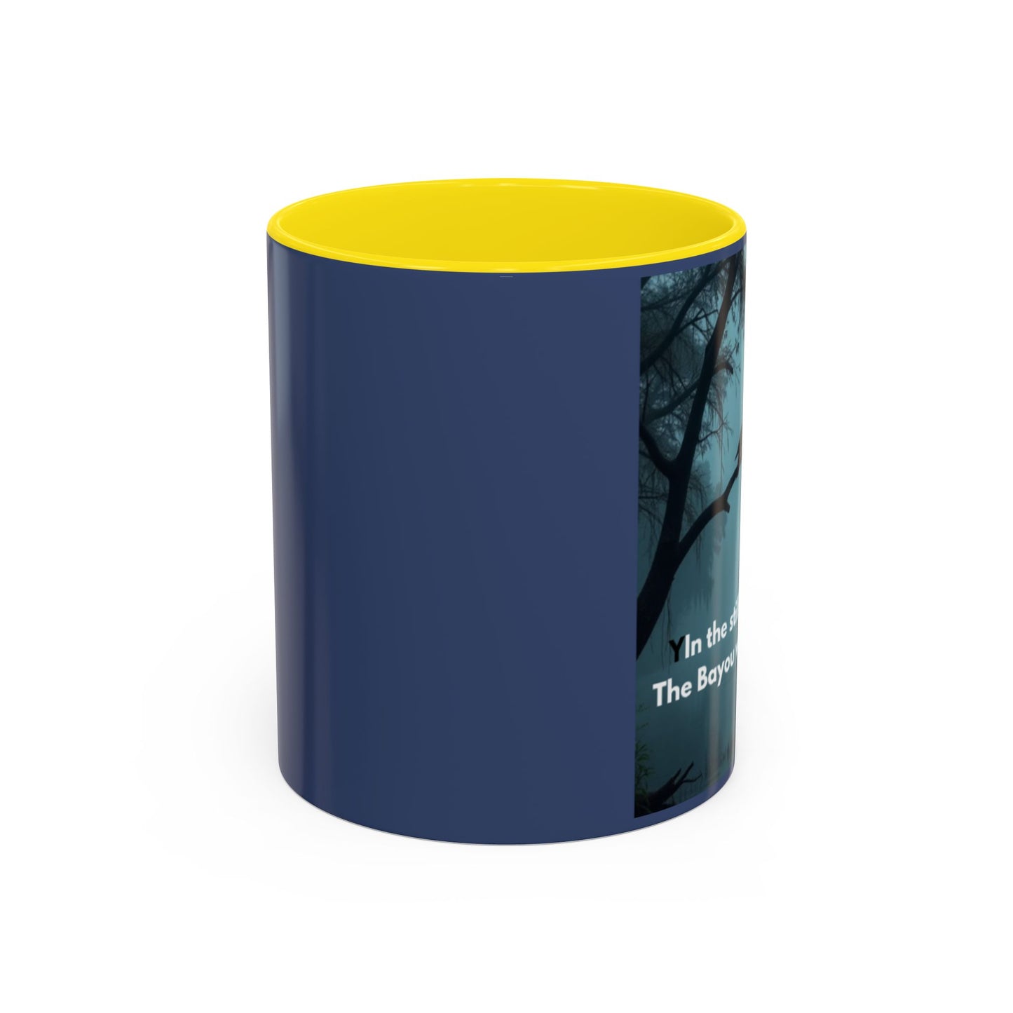 Coffee Mug — Bayou Night Scene with Cross & Quote (In the stillness of the night...)