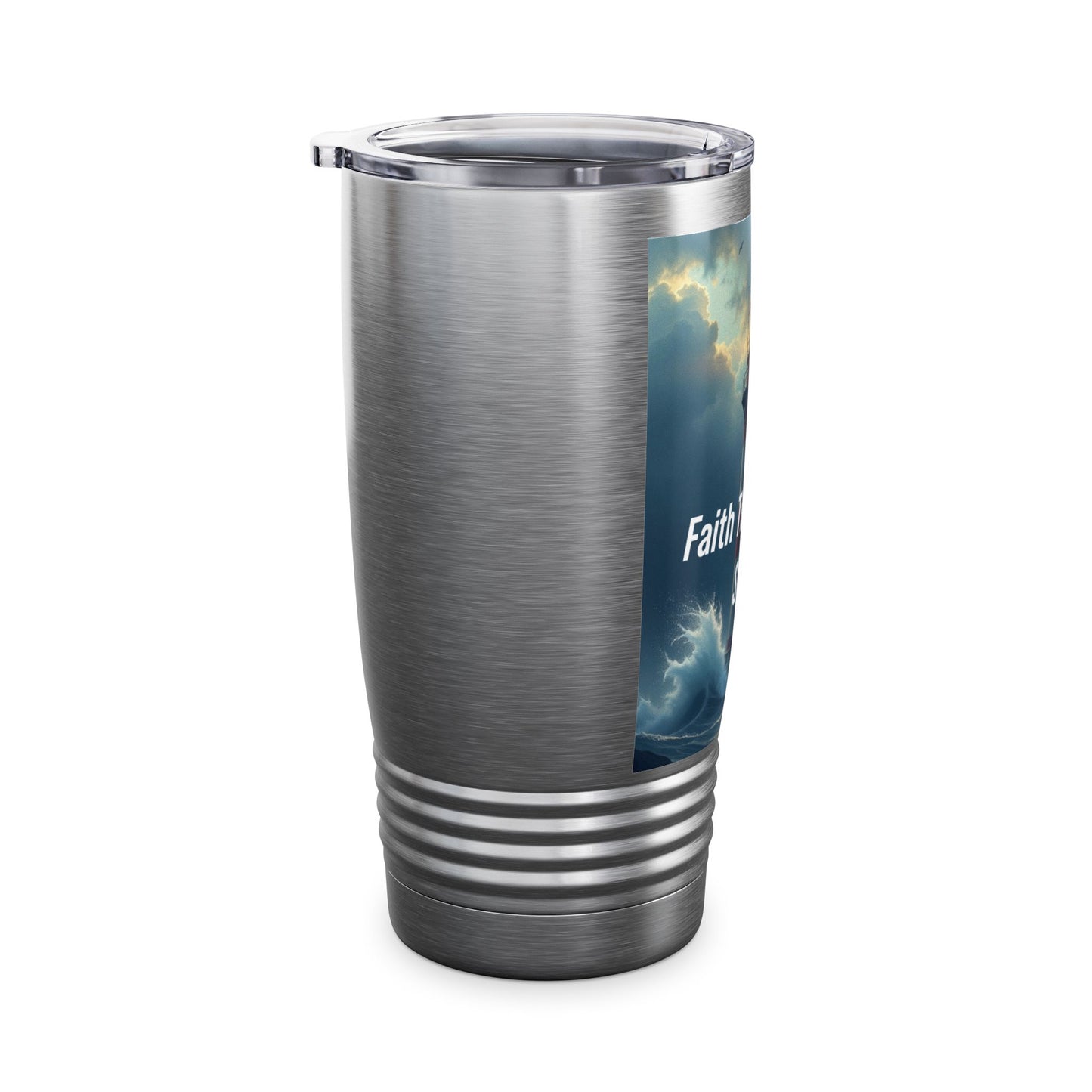 Faith Through the Storm 20oz Tumbler - Lighthouse Inspirational Travel Mug