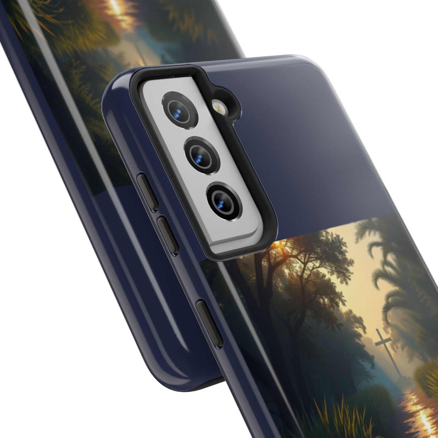 Bayou Cross Phone Case — "In the Stillness of the Night, The Bayou Whispers His Name"