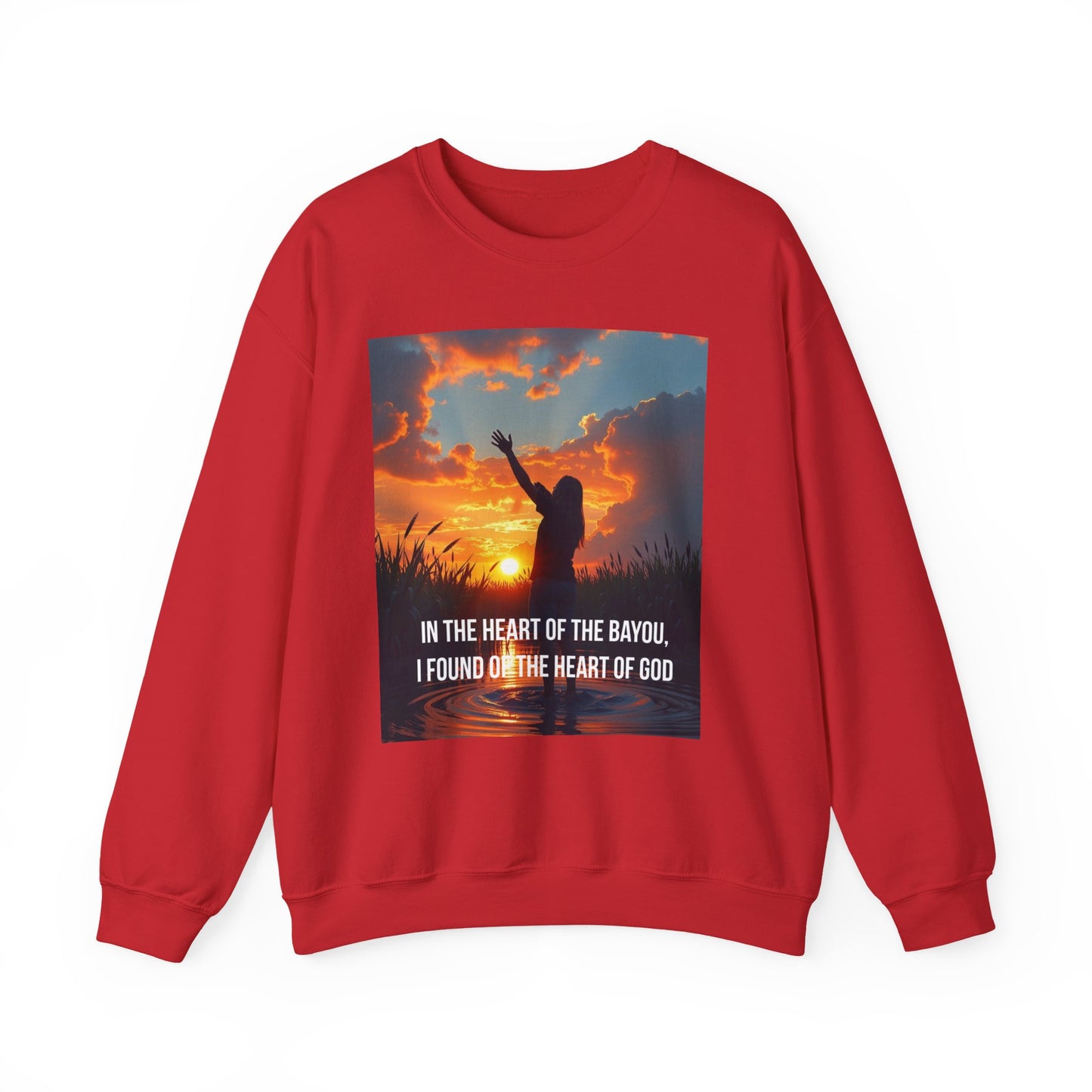 Christian Crewneck Sweatshirt — "In the Heart of the Bayou, I Found the Heart of God"