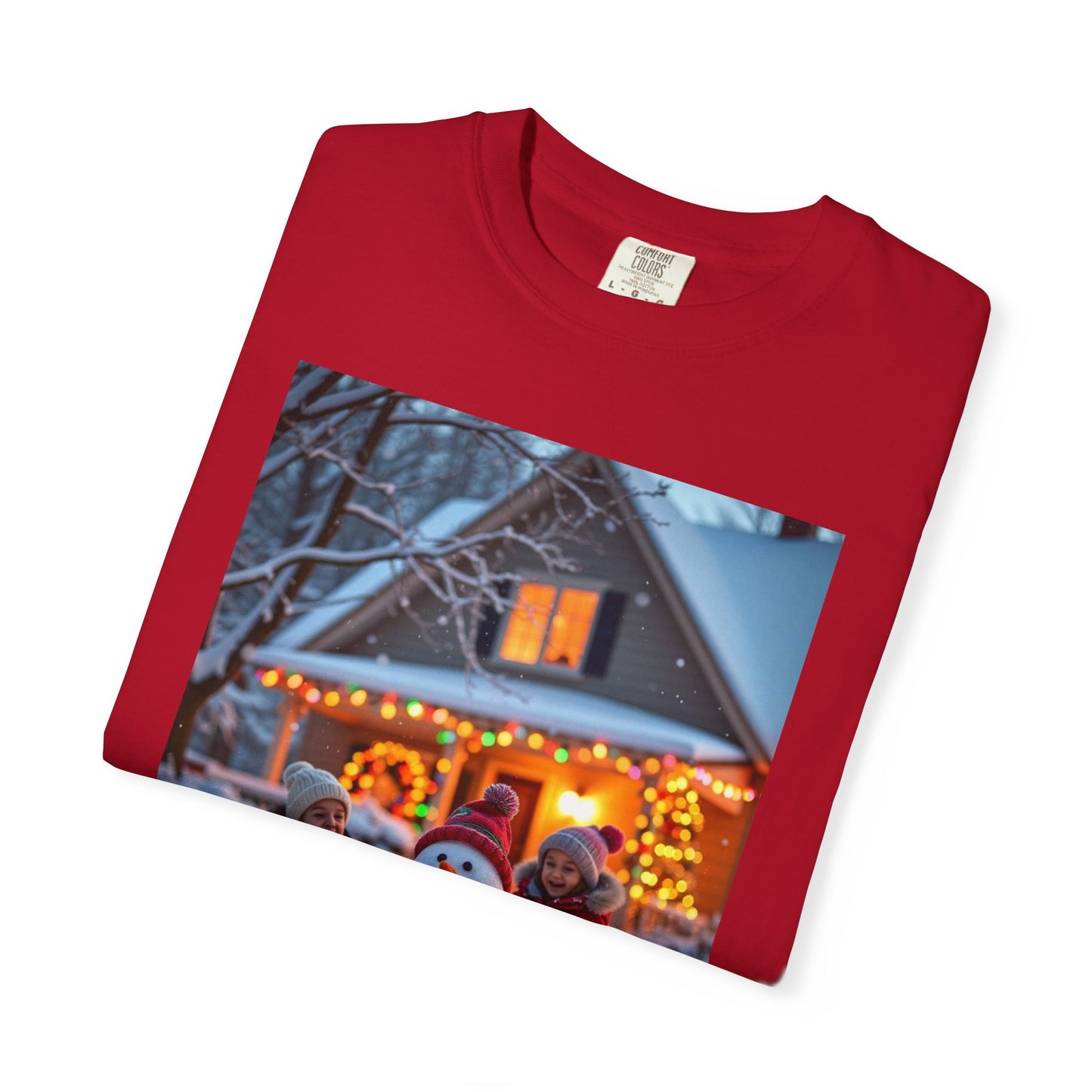 Holiday Memory T-shirt, Unisex Winter Tee, Snowman Shirt, Christmas Tee, Family Gathering Apparel, Winter Celebration Wear