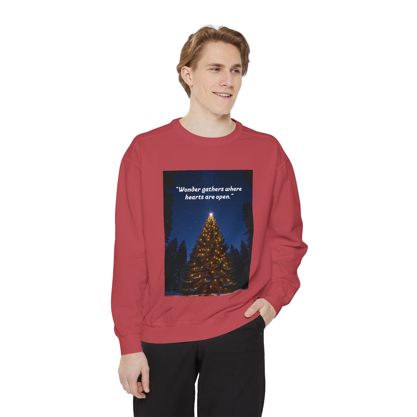 Cozy Holiday Sweatshirt with Inspirational Quote