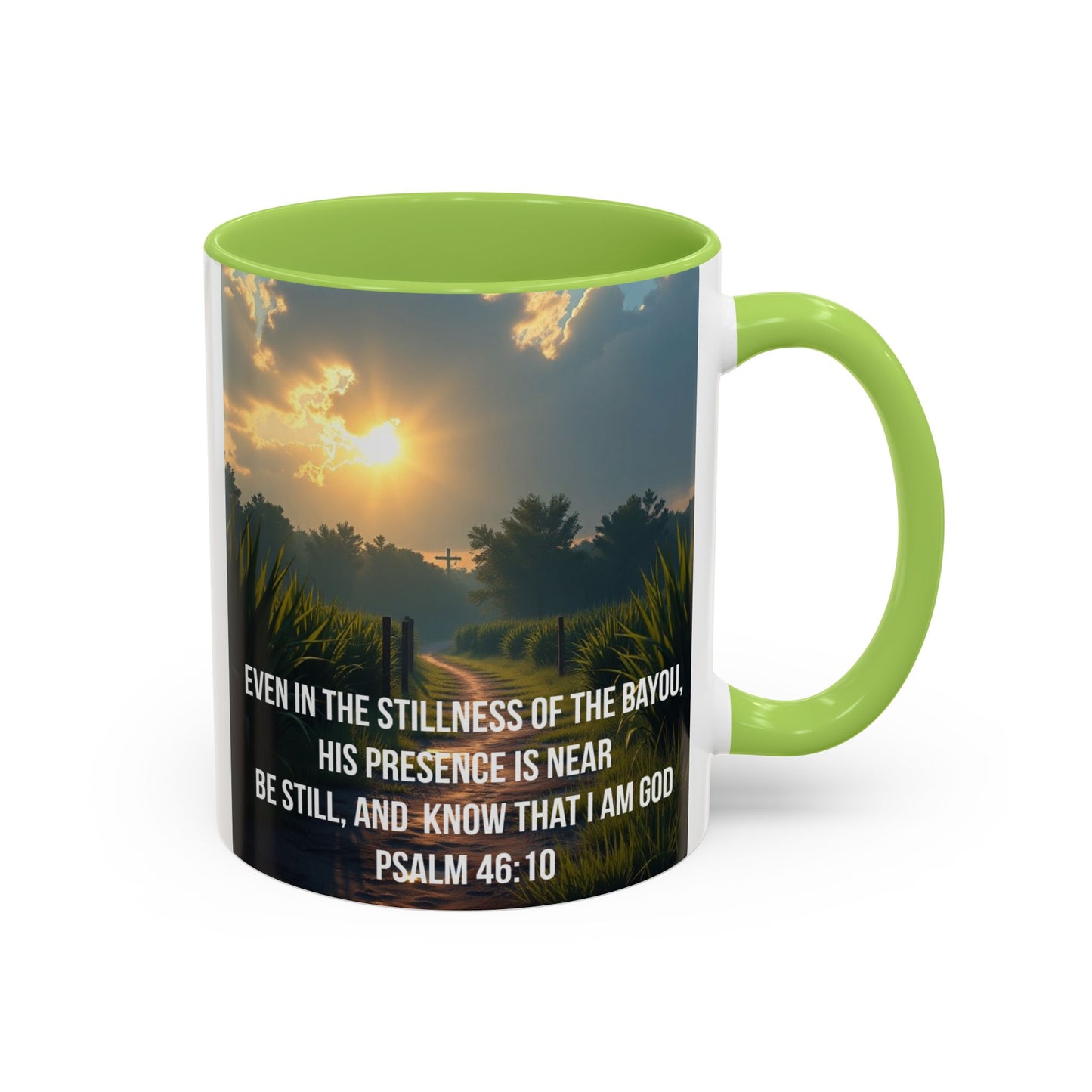Inspirational Psalm 46:10 Coffee Mug — "Be Still" Accent Mug