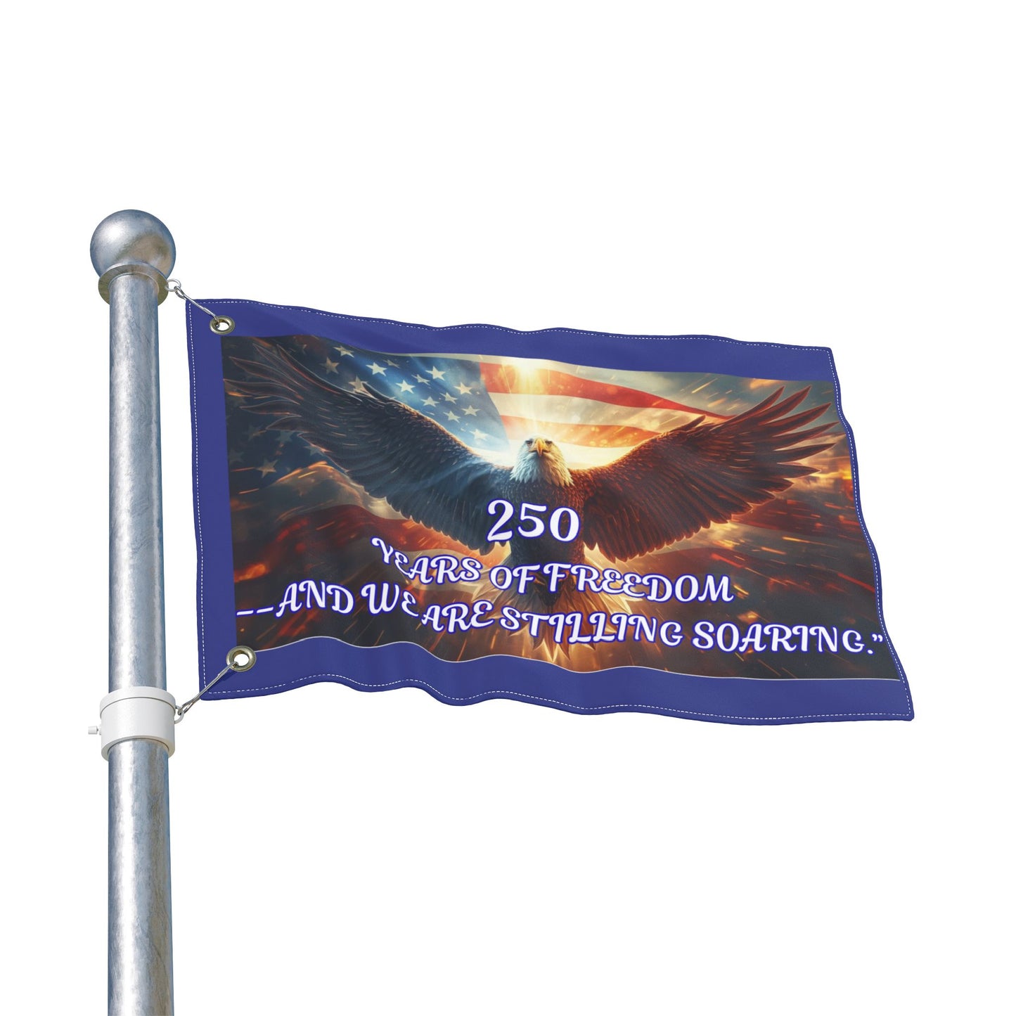 Patriotic Eagle Flag — "250 Years of Freedom and We Are Stilling Soaring" Double-Sided Garden Flag