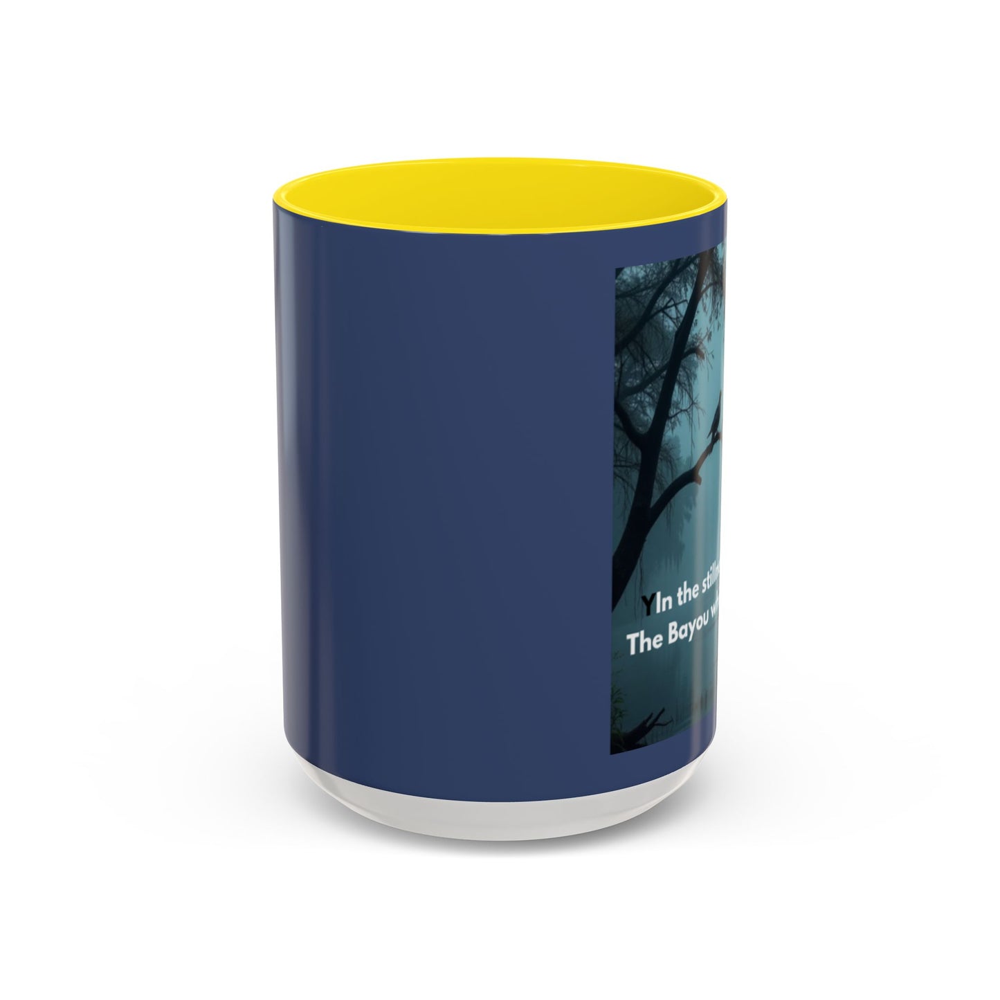Coffee Mug — Bayou Night Scene with Cross & Quote (In the stillness of the night...)