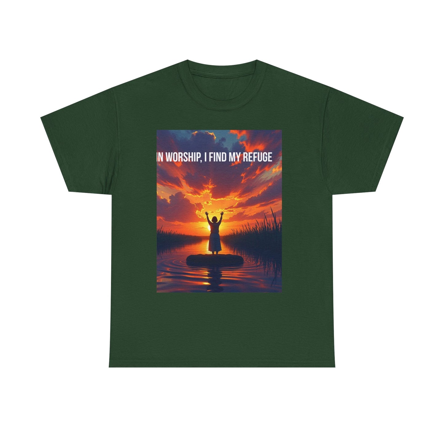 Worship Refuge T-Shirt – "In Worship, I Find My Refuge" Inspirational Christian Tee