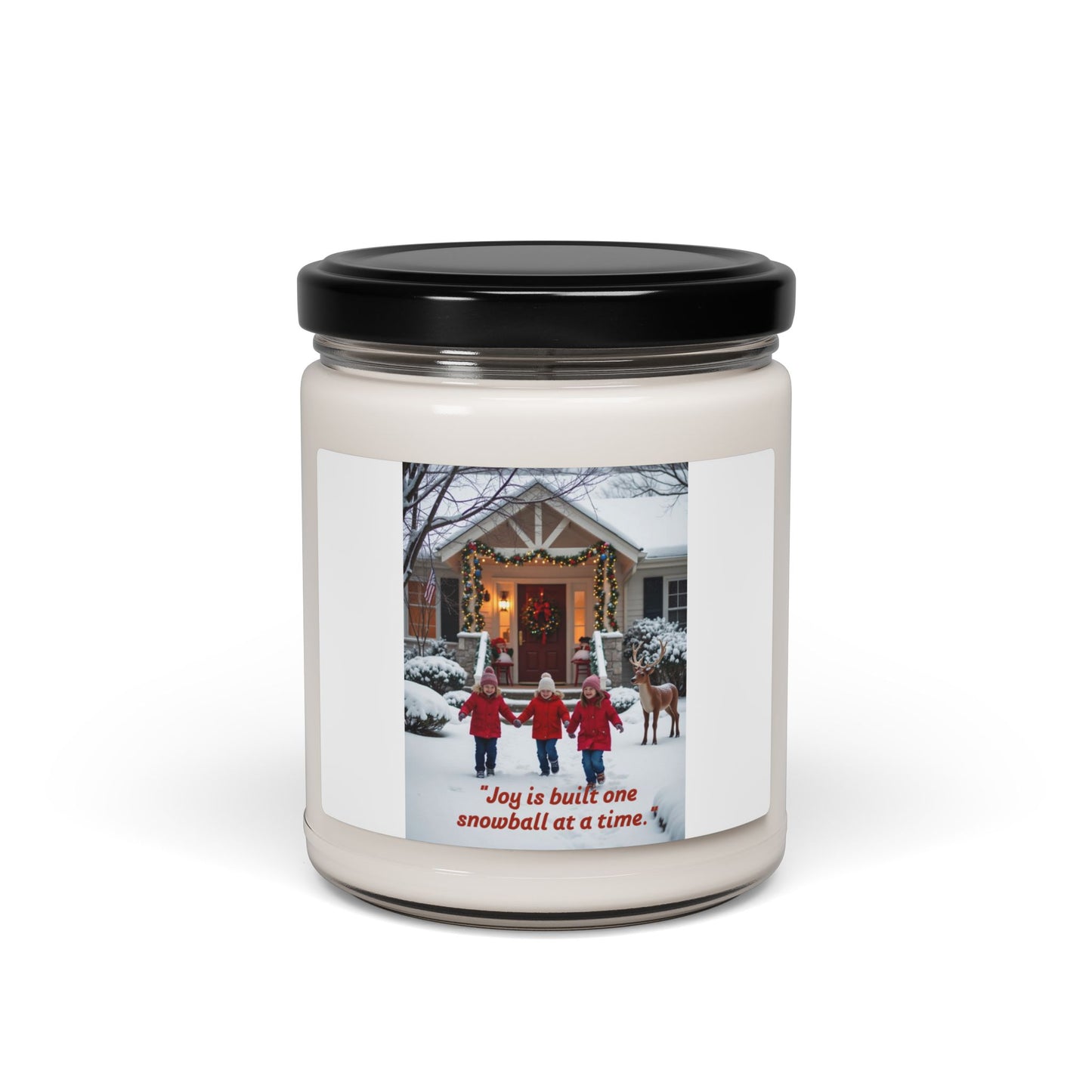 Joyful Holiday Scented Soy Candle, 9oz - Cozy Winter Decor, Christmas Gift, Home Fragrance, Relaxation Candle, Festive Atmosphere