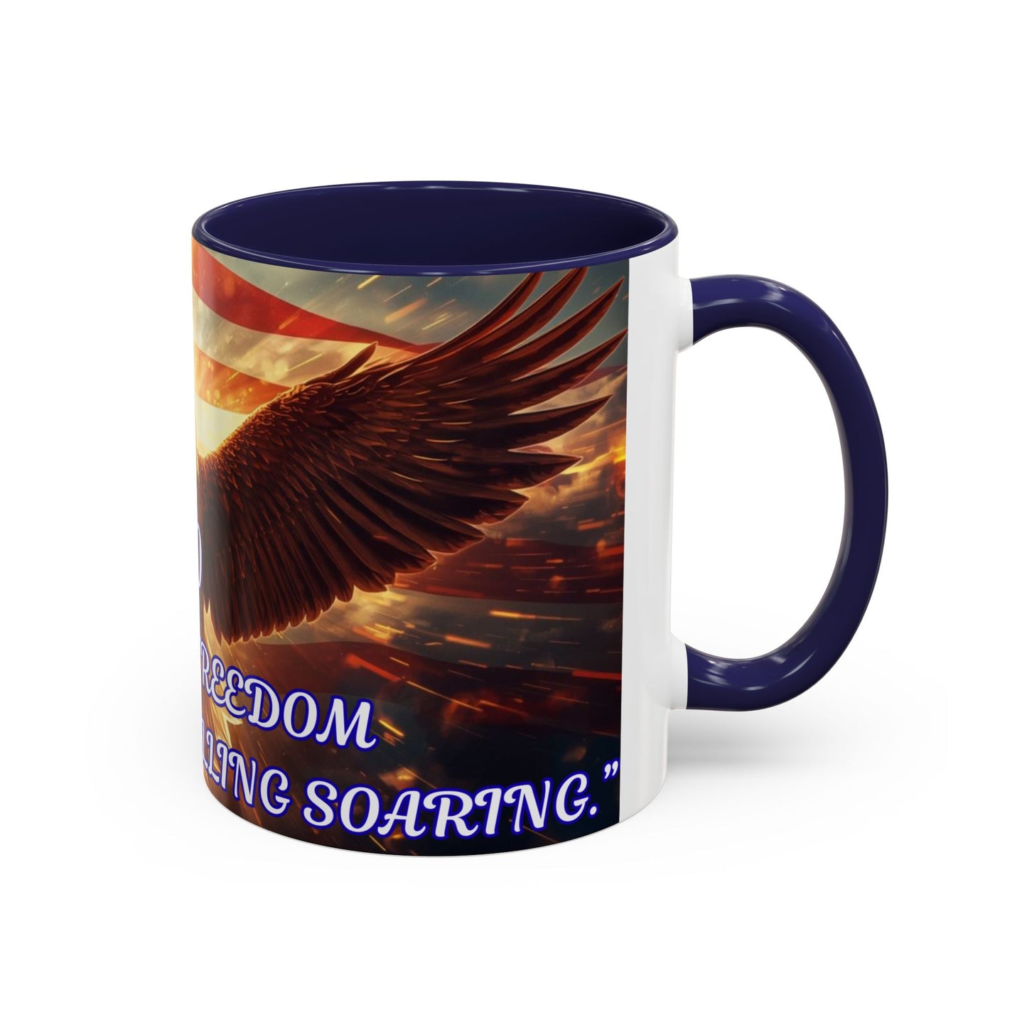 Patriotic Eagle Coffee Mug – "250 Years of Freedom" Accent 11/15oz
