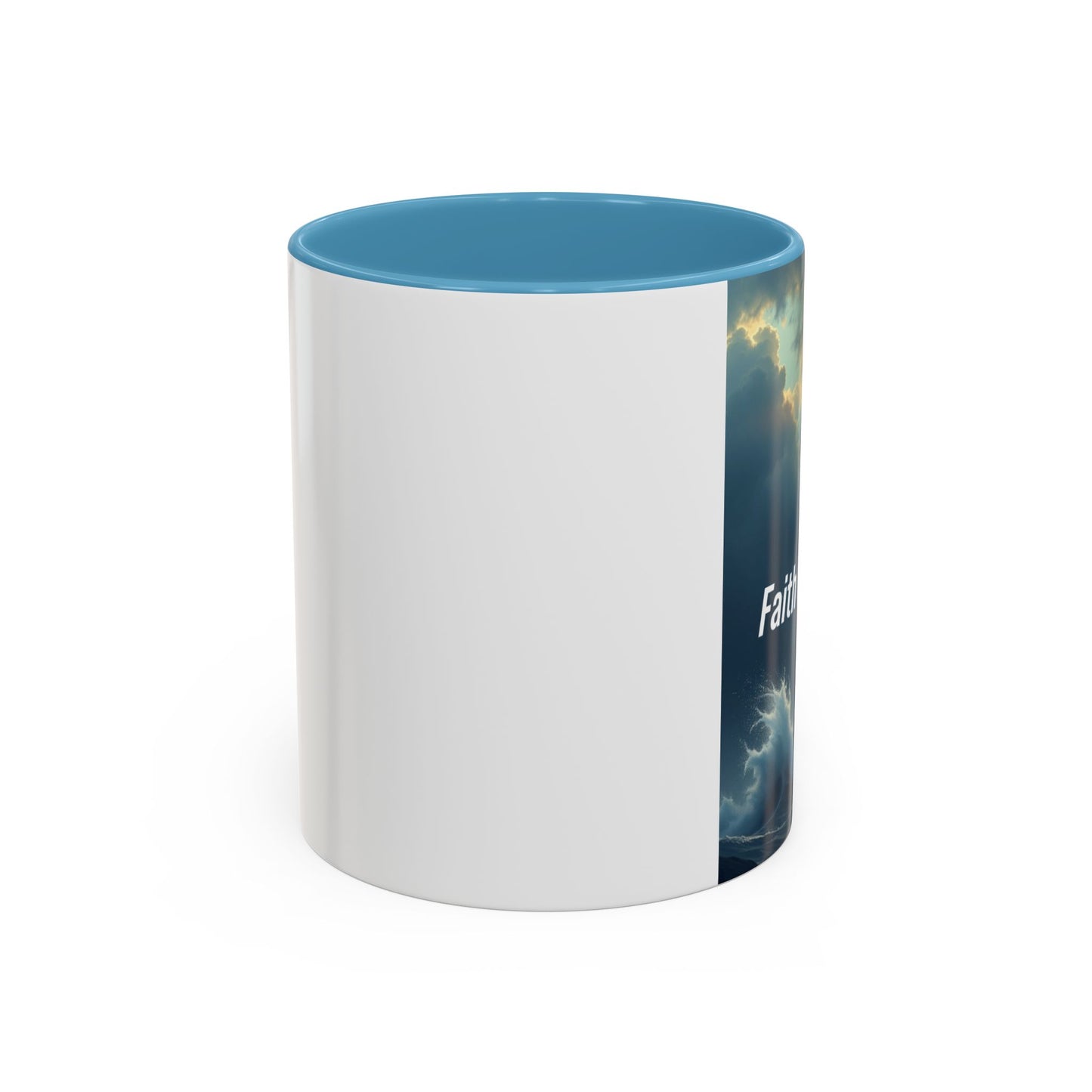 Faith Through the Storm Lighthouse Coffee Mug - Inspirational Ceramic Accent Mug