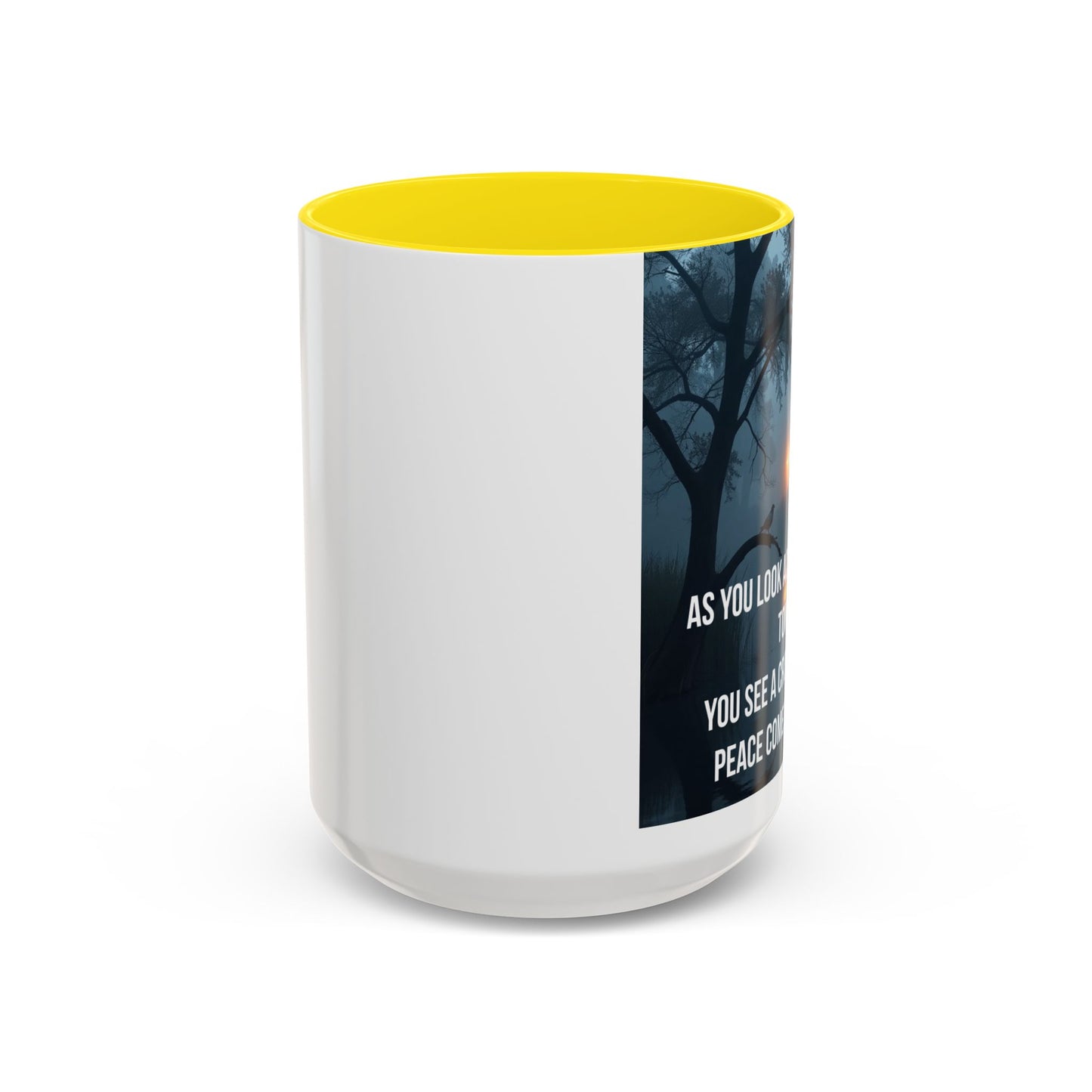 Bayou Cross & Flag Coffee Mug — Inspirational Southern Scene with Peaceful Verse (11/15 oz)